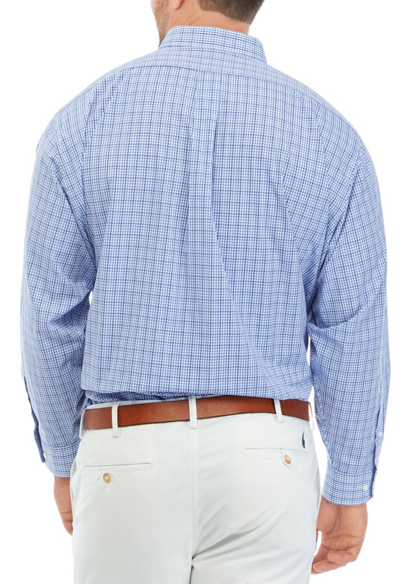 Mens Tall Plaid Dress Shirt