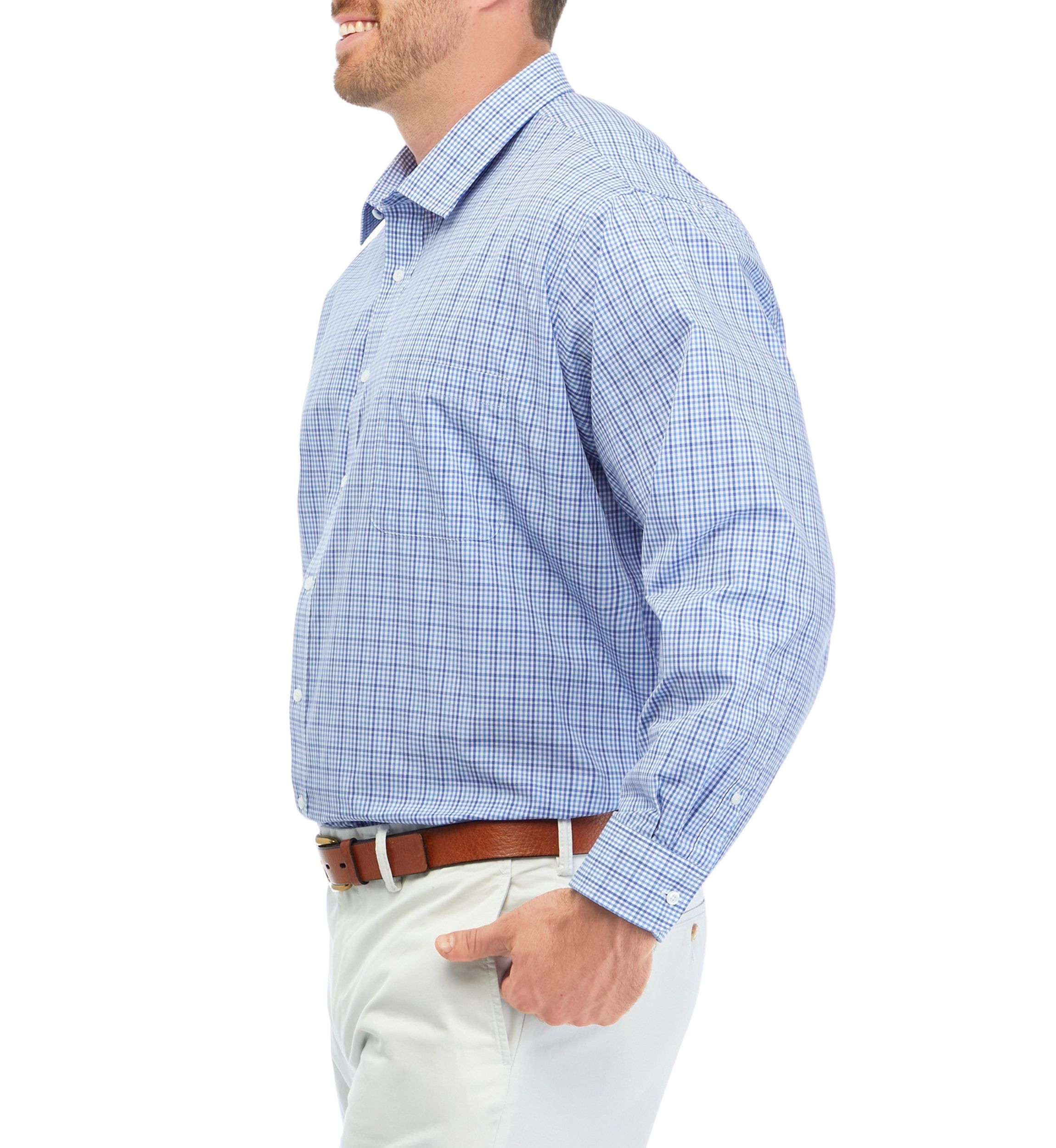Mens Tall Plaid Dress Shirt