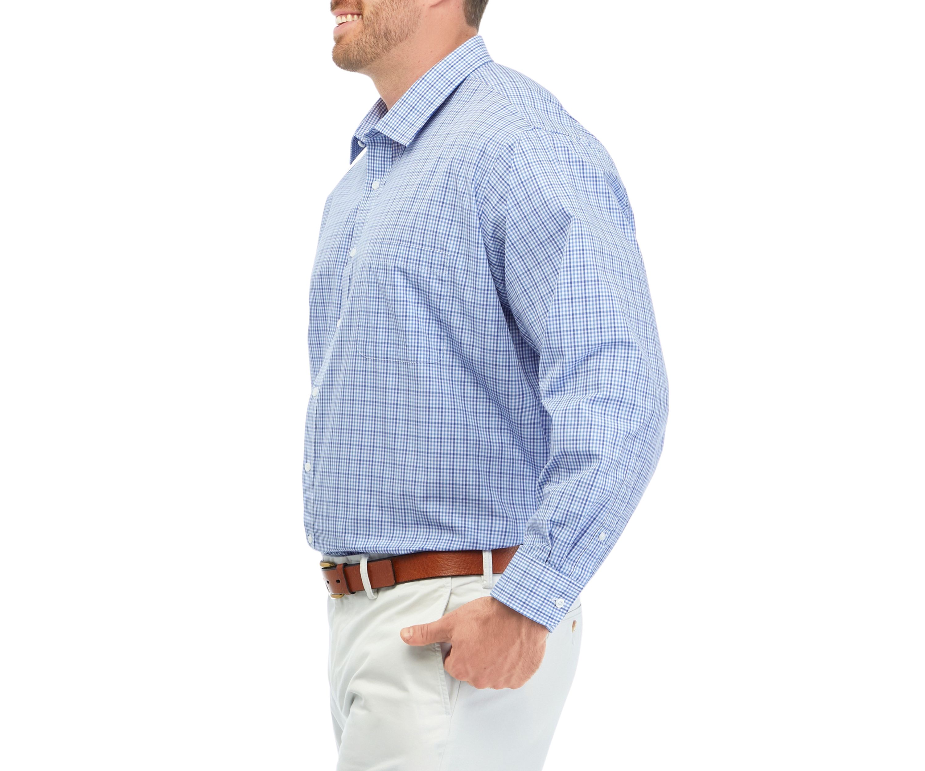 Mens Tall Plaid Dress Shirt