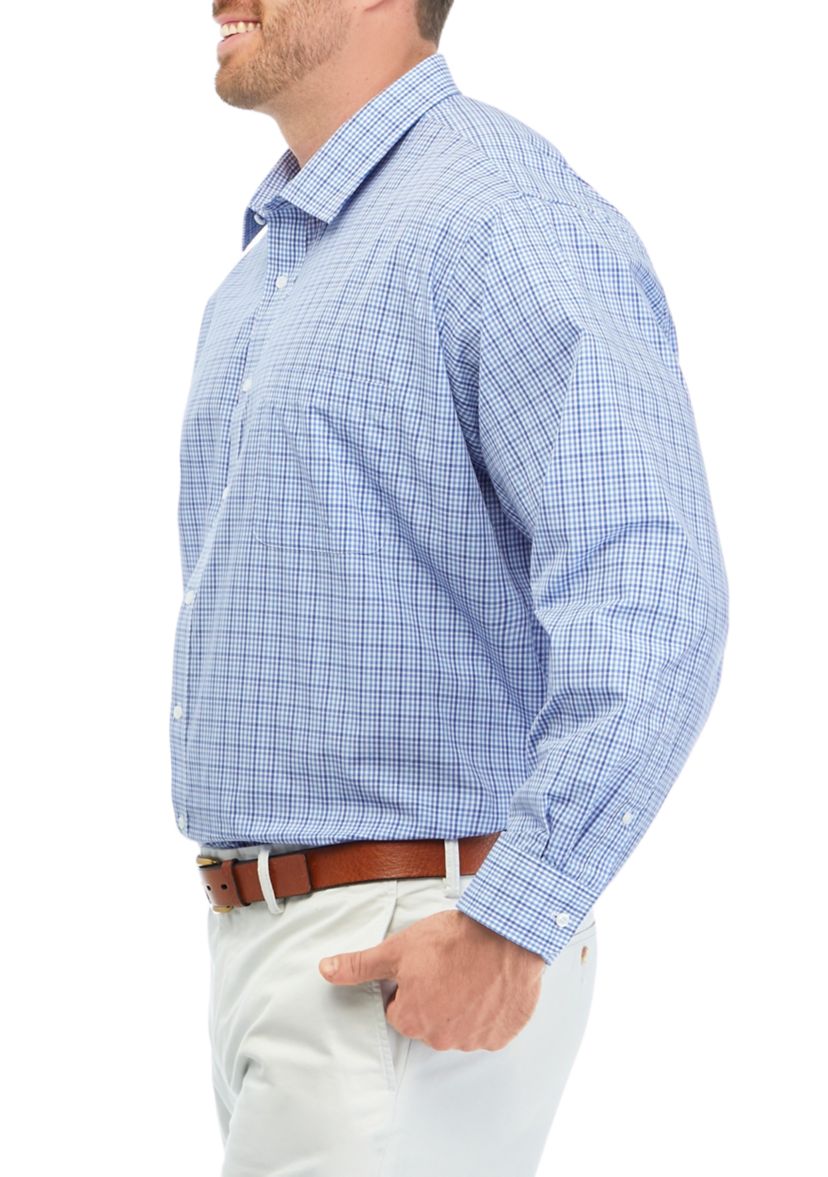 Mens Tall Plaid Dress Shirt