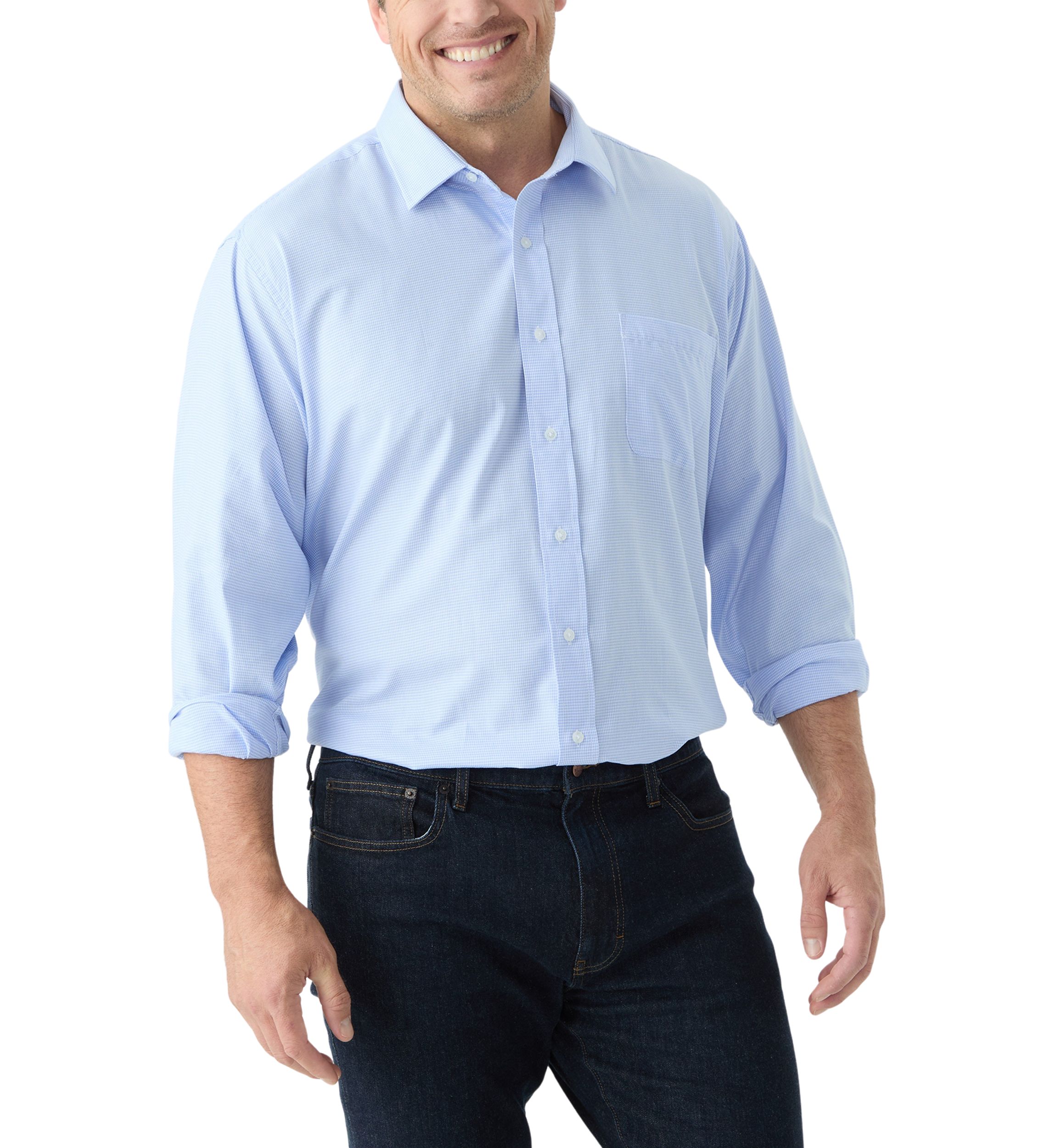 Mens Tall Fashion Yarn Dyed Dress Shirt