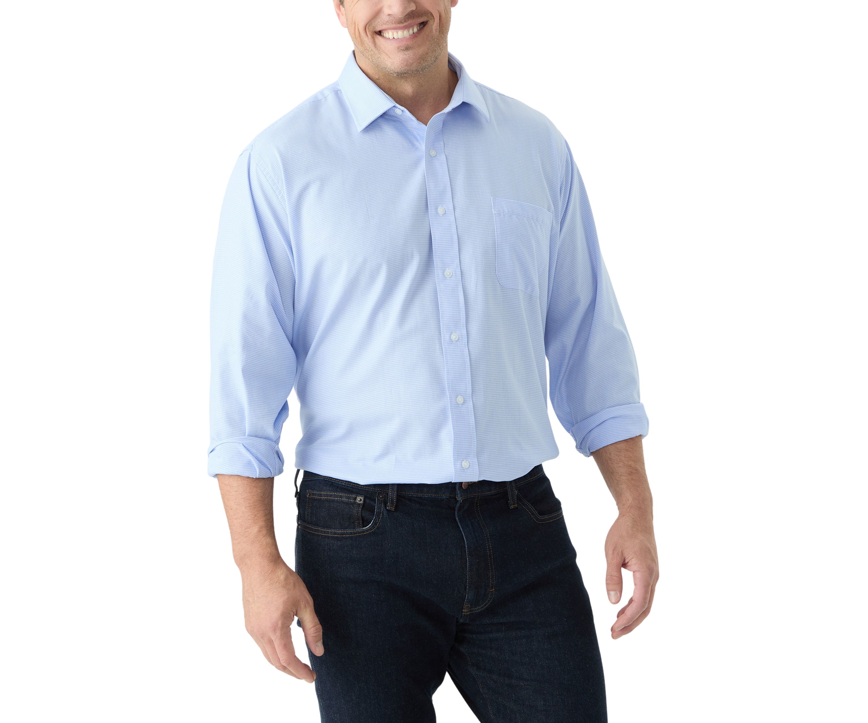 Mens Tall Fashion Yarn Dyed Dress Shirt