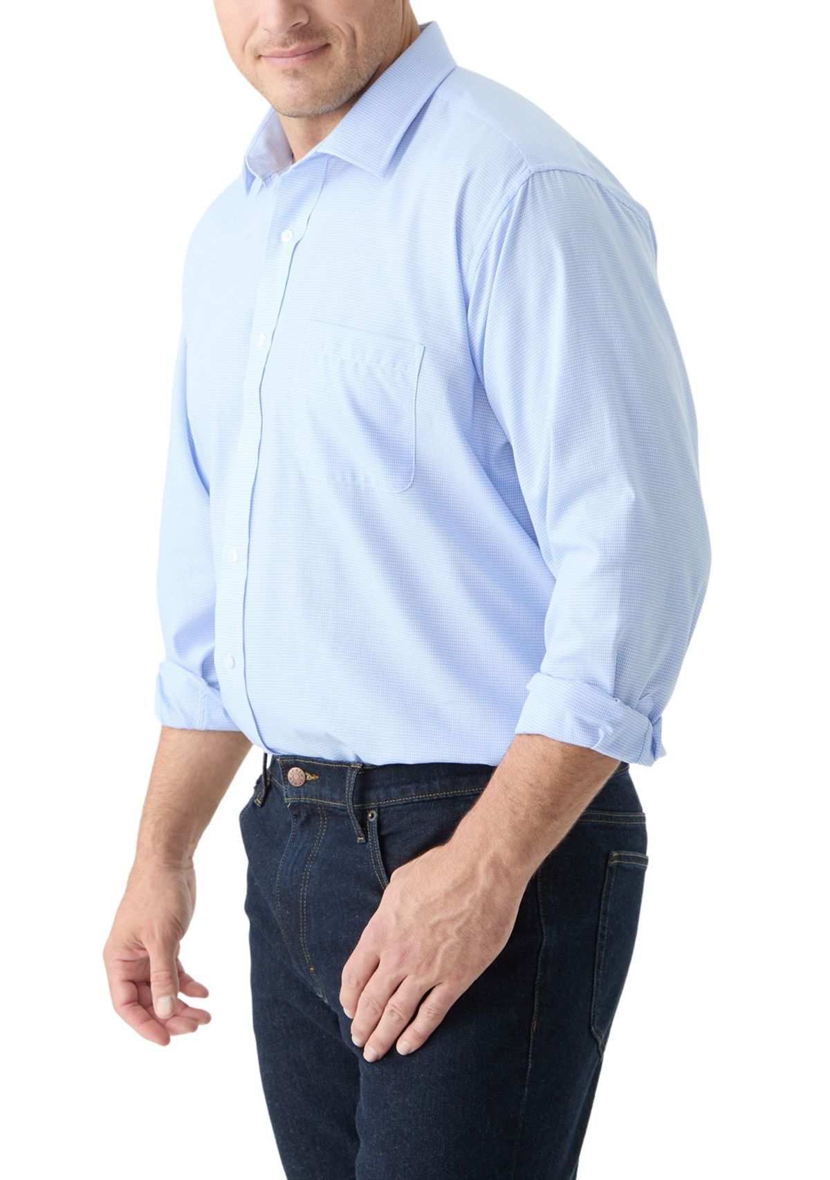 Mens Tall Fashion Yarn Dyed Dress Shirt