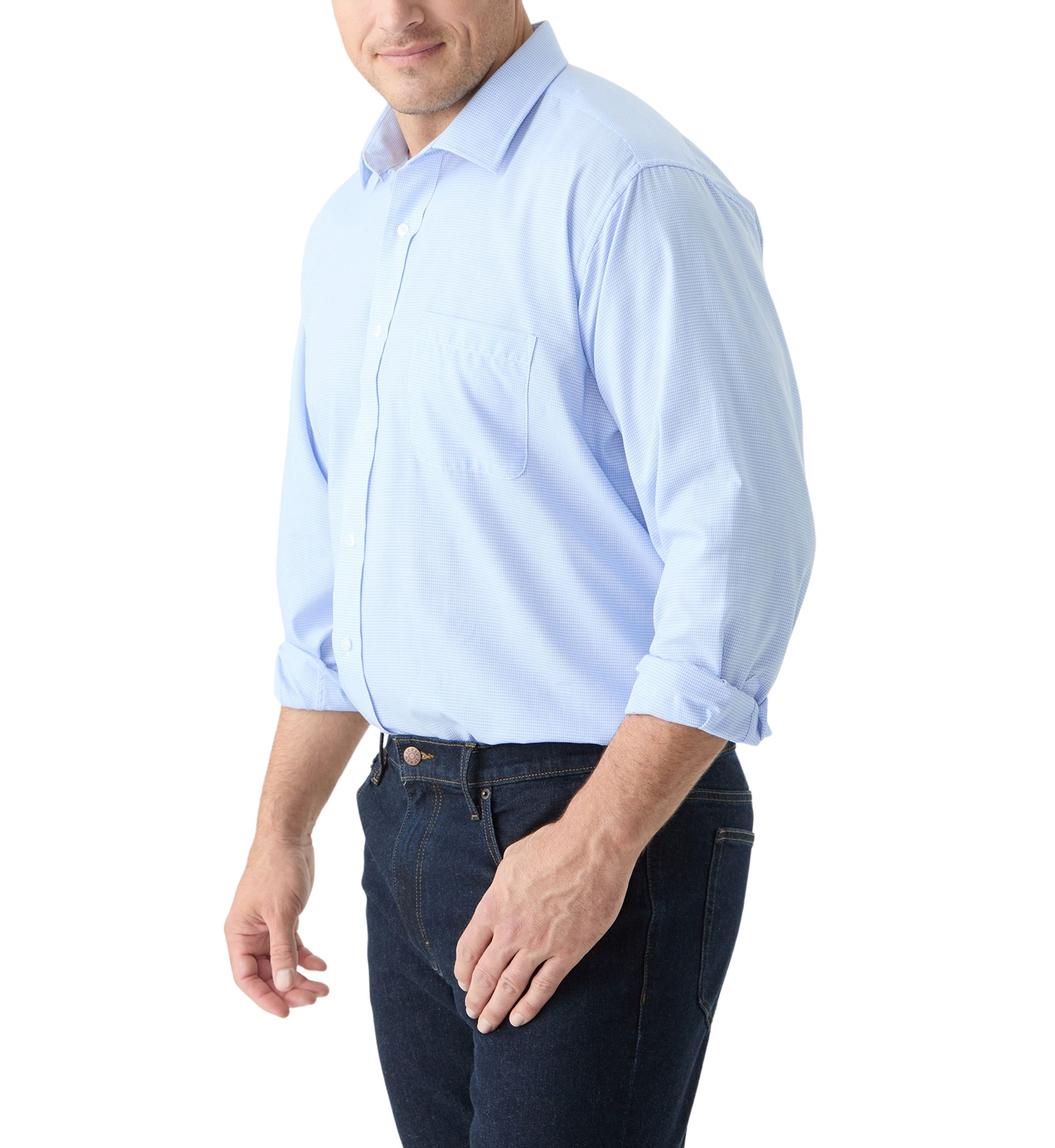Mens Tall Fashion Yarn Dyed Dress Shirt