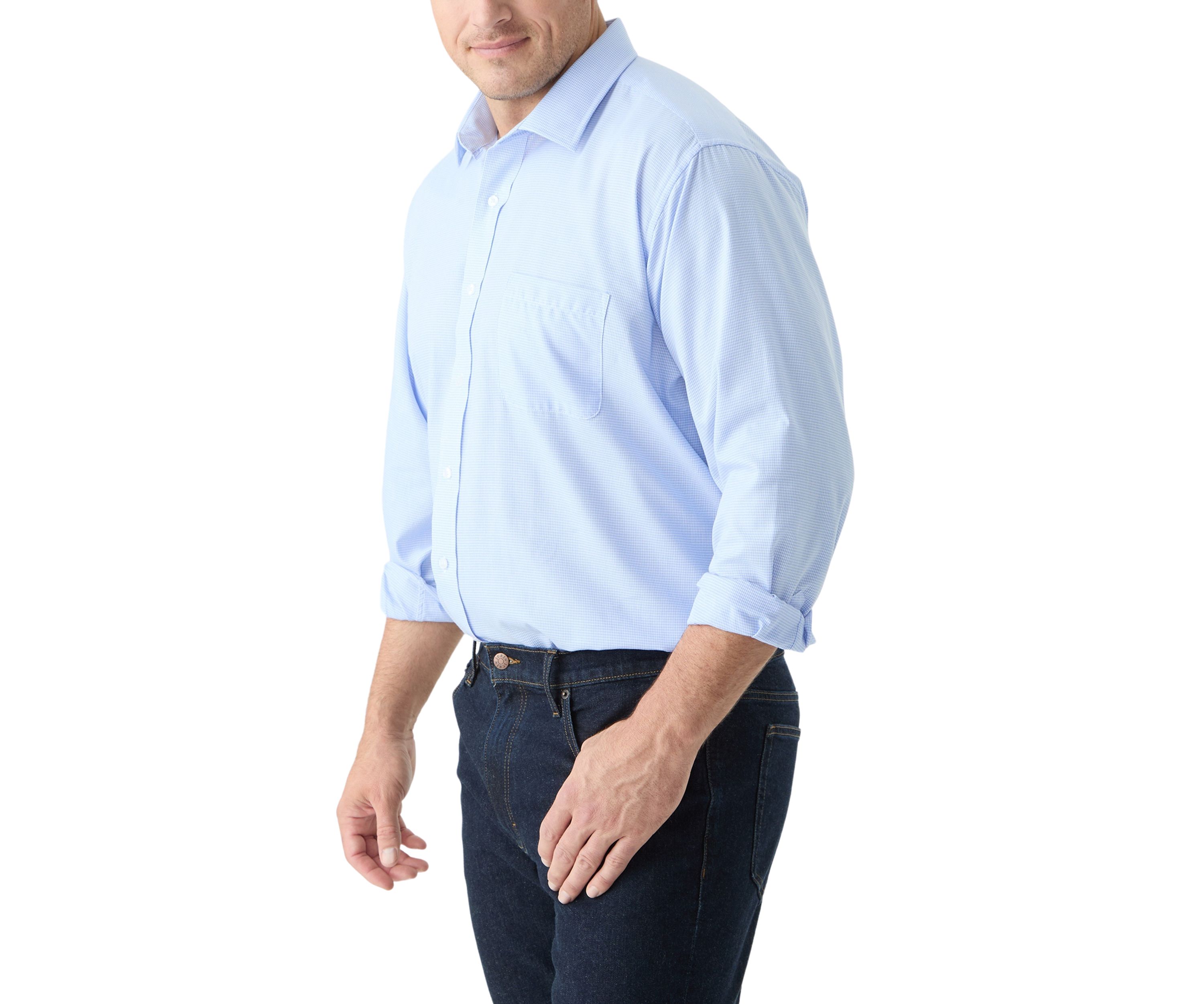Mens Tall Fashion Yarn Dyed Dress Shirt