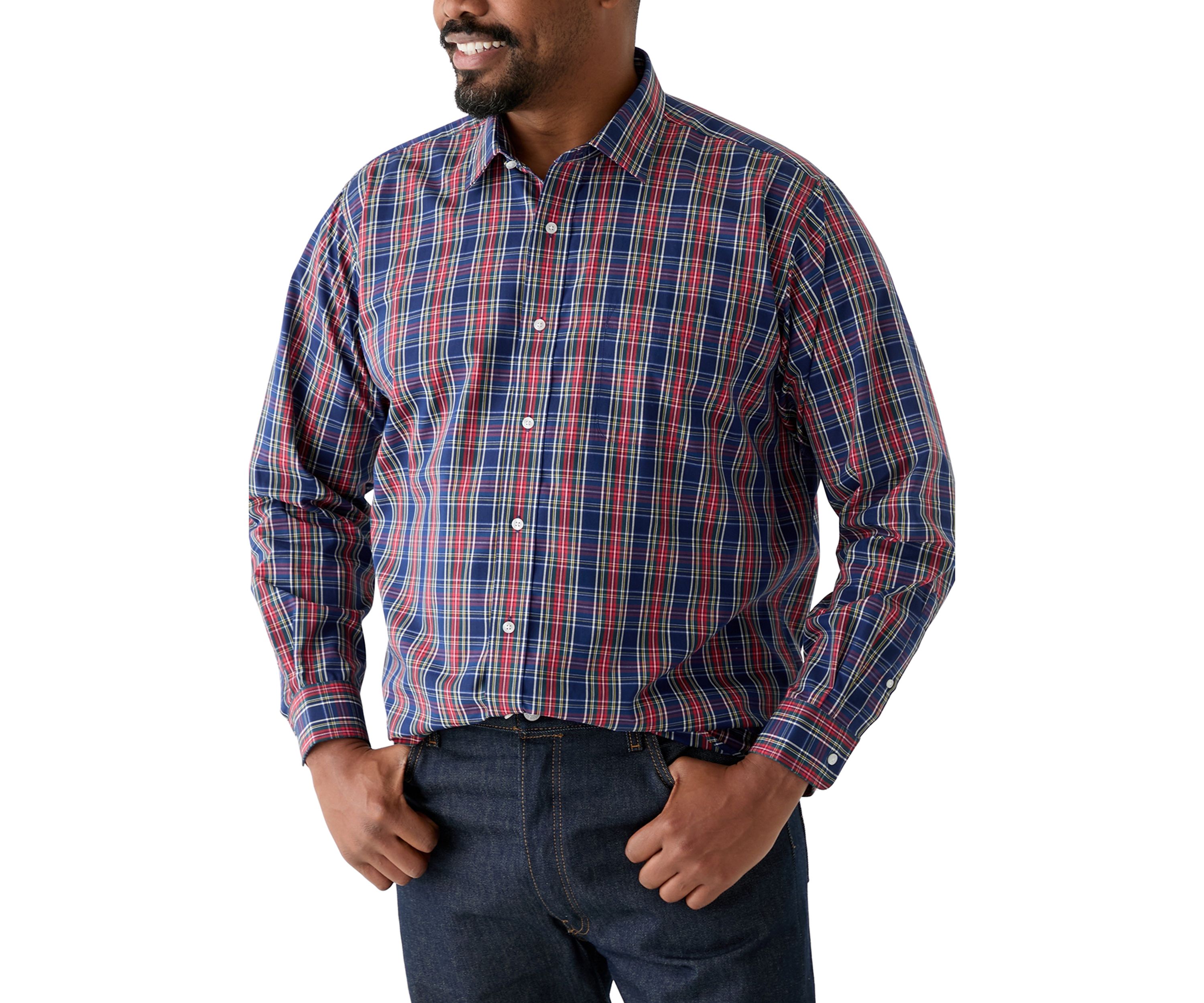 Big & Tall Tartan Yarn Dyed Shirt