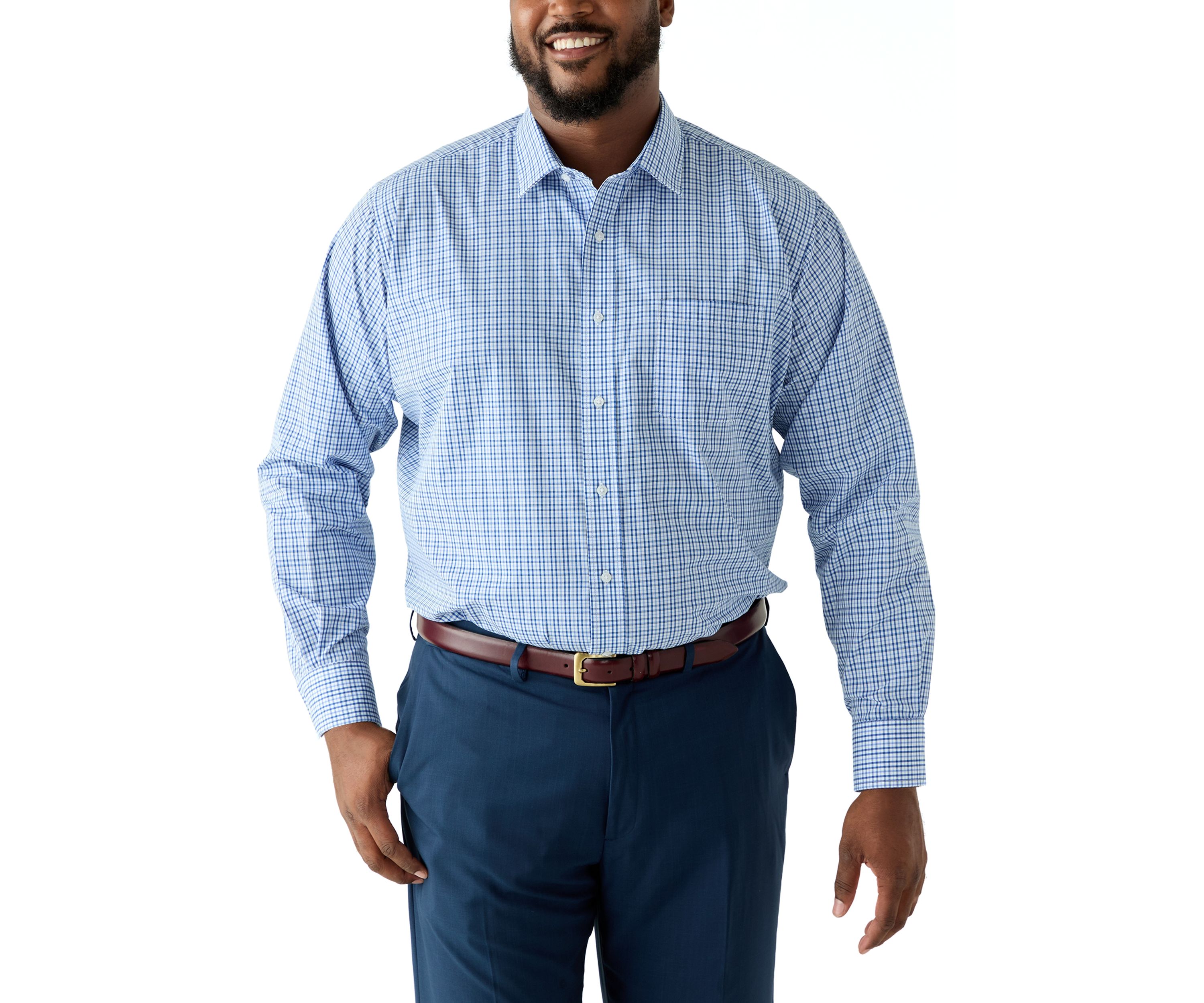  Mens Tall Fashion Yarn Dye Dress Shirt 