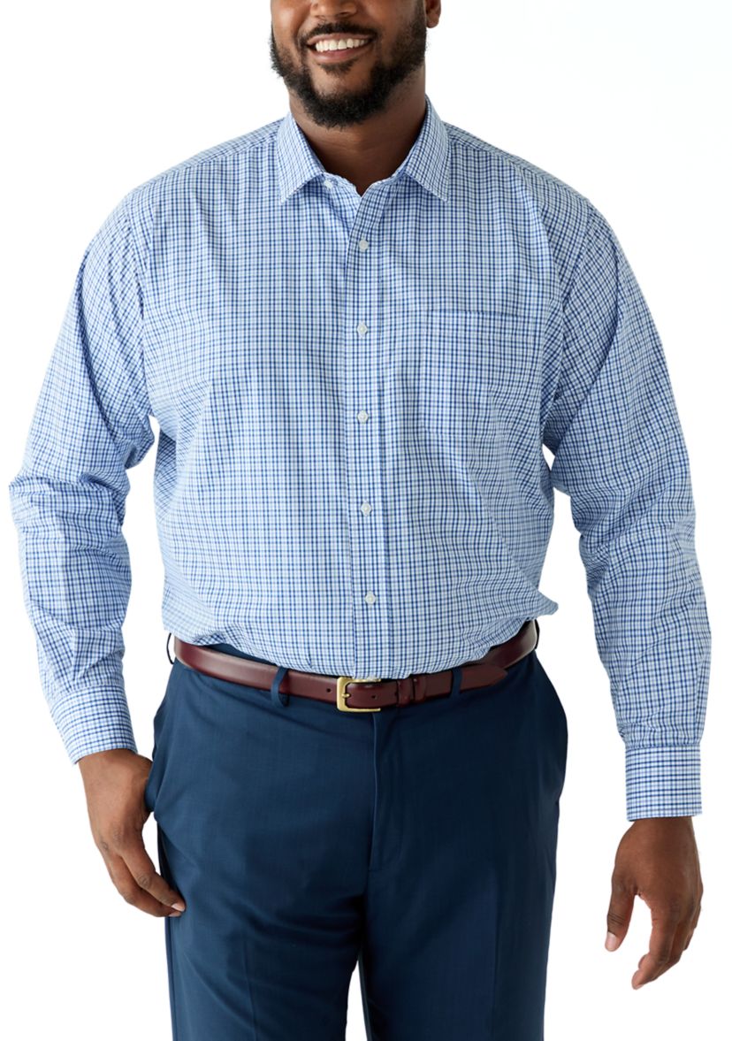  Mens Tall Fashion Yarn Dye Dress Shirt 