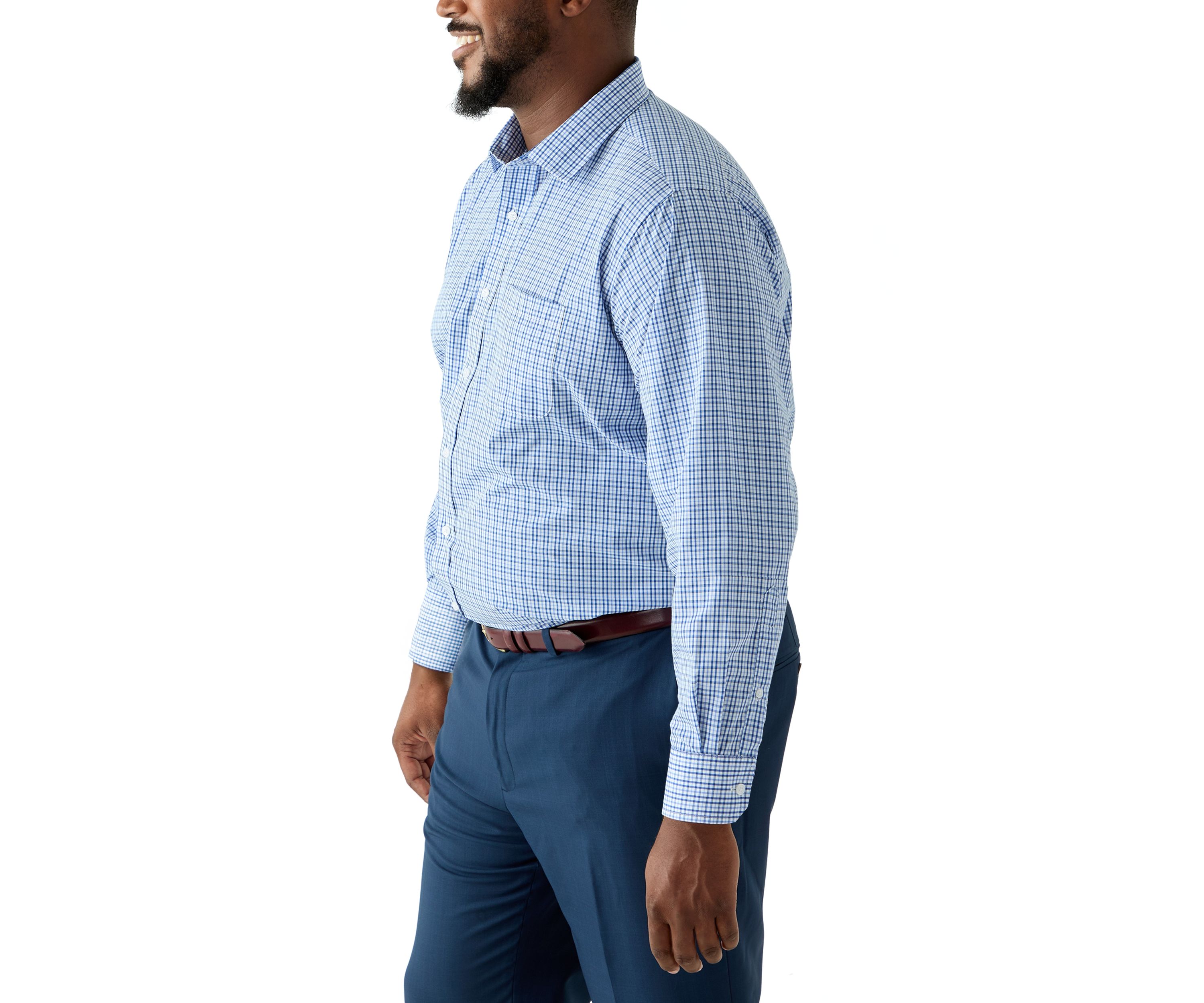  Mens Tall Fashion Yarn Dye Dress Shirt 