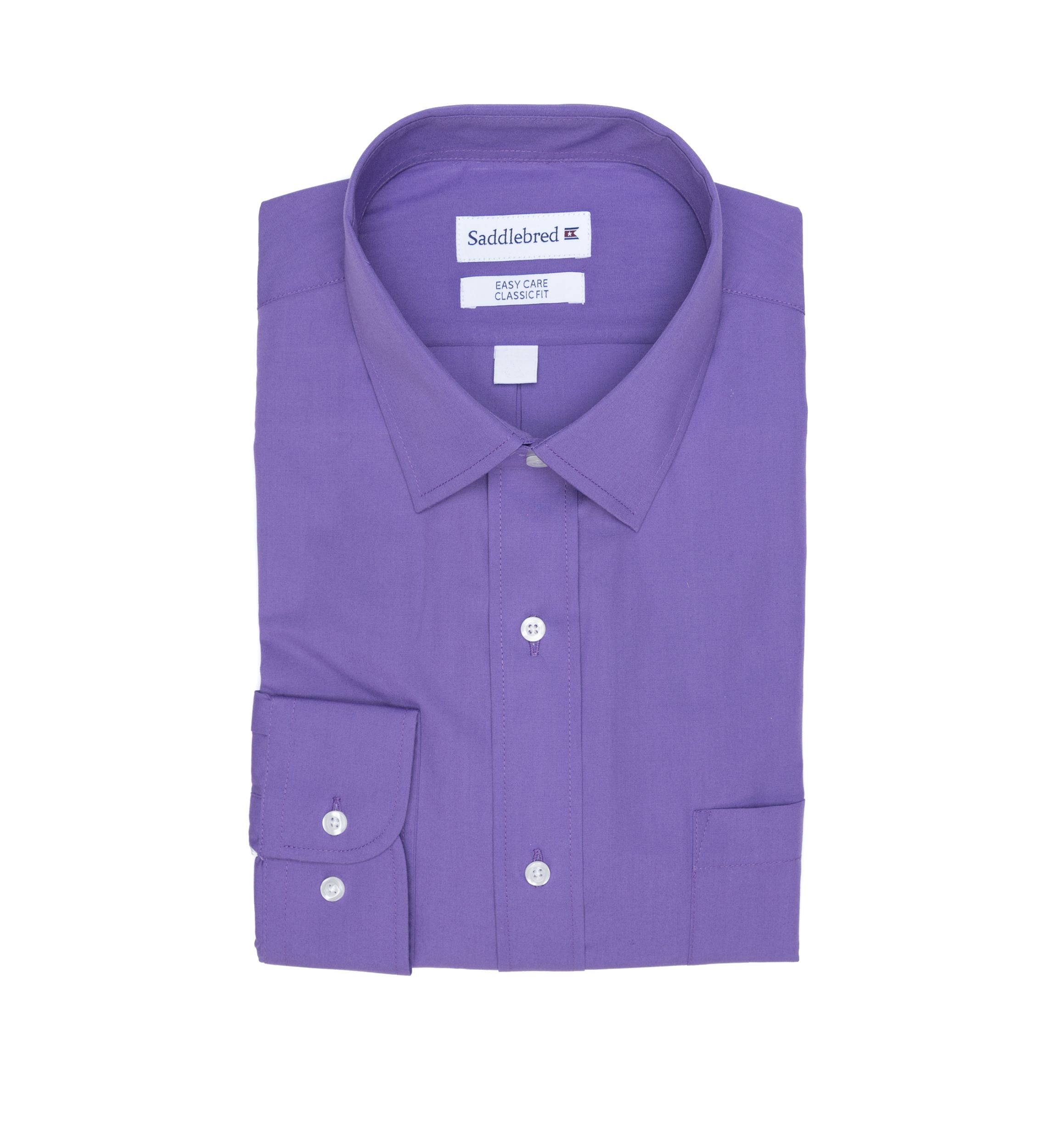 Long Sleeve Easy Care Stretch Point Collar Dress Shirt
