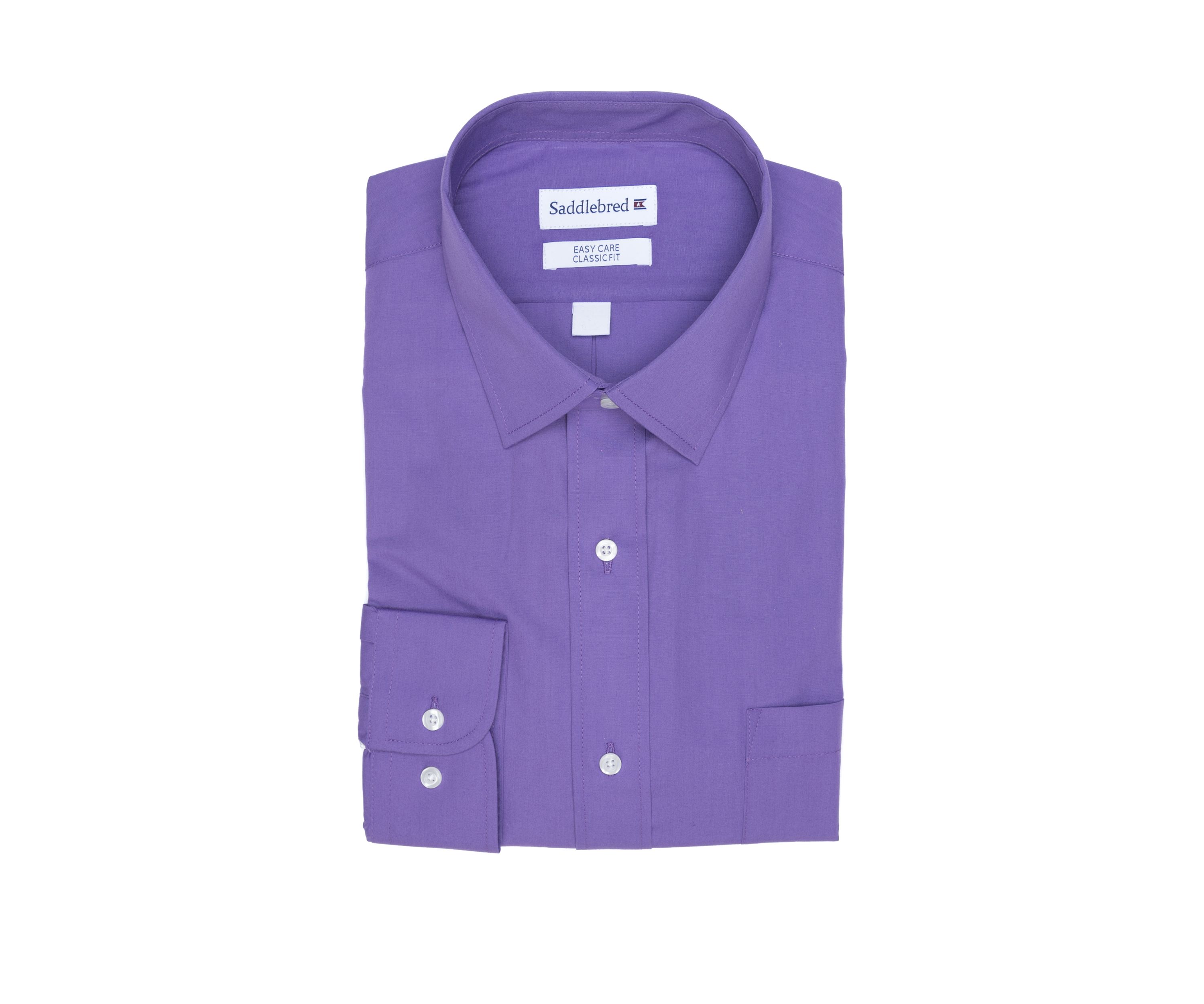 Long Sleeve Easy Care Stretch Point Collar Dress Shirt
