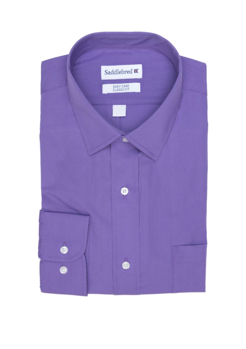Long Sleeve Easy Care Stretch Point Collar Dress Shirt