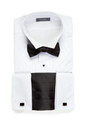 French Cuff White Calvin Klein Slim Fit Solid Formal Dress Shirt Takes Cuff  Links Studs - Tuxedos Online