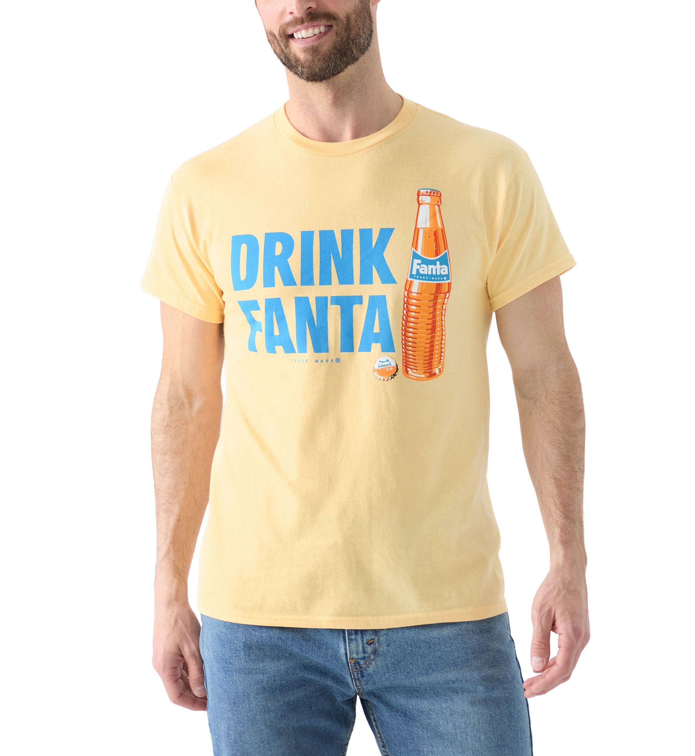 Mens Orange Fanta Graphic T-Shirt