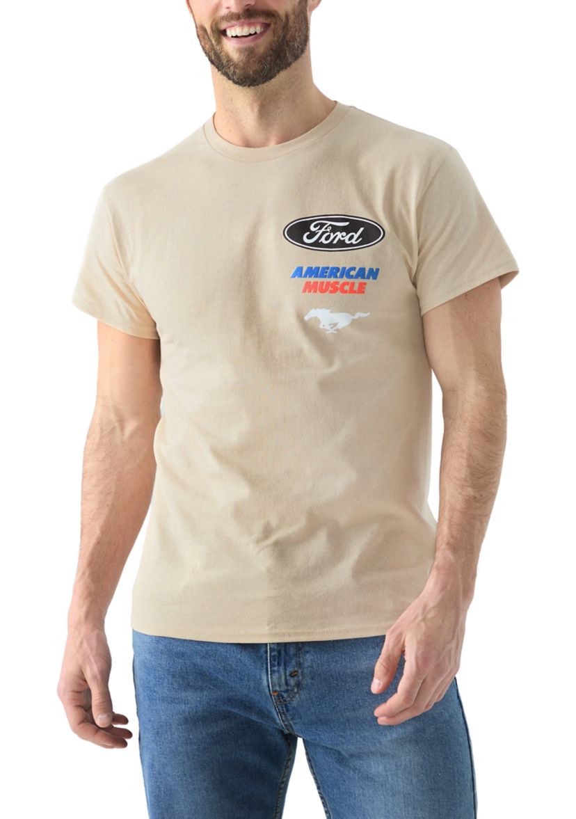 Mens American Muscle Mustang Graphic T-Shirt