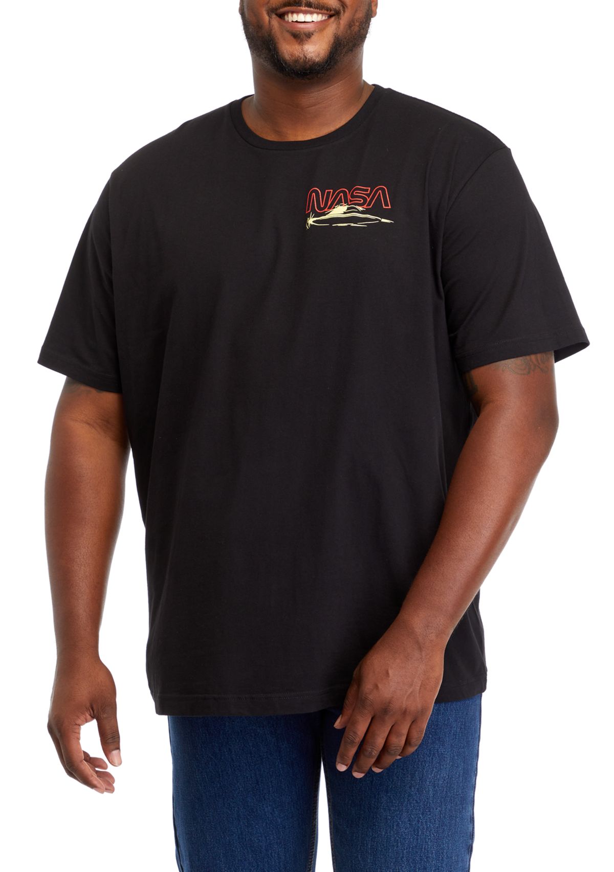 Big & Tall Nasa Beam Saucers Graphic T-Shirt