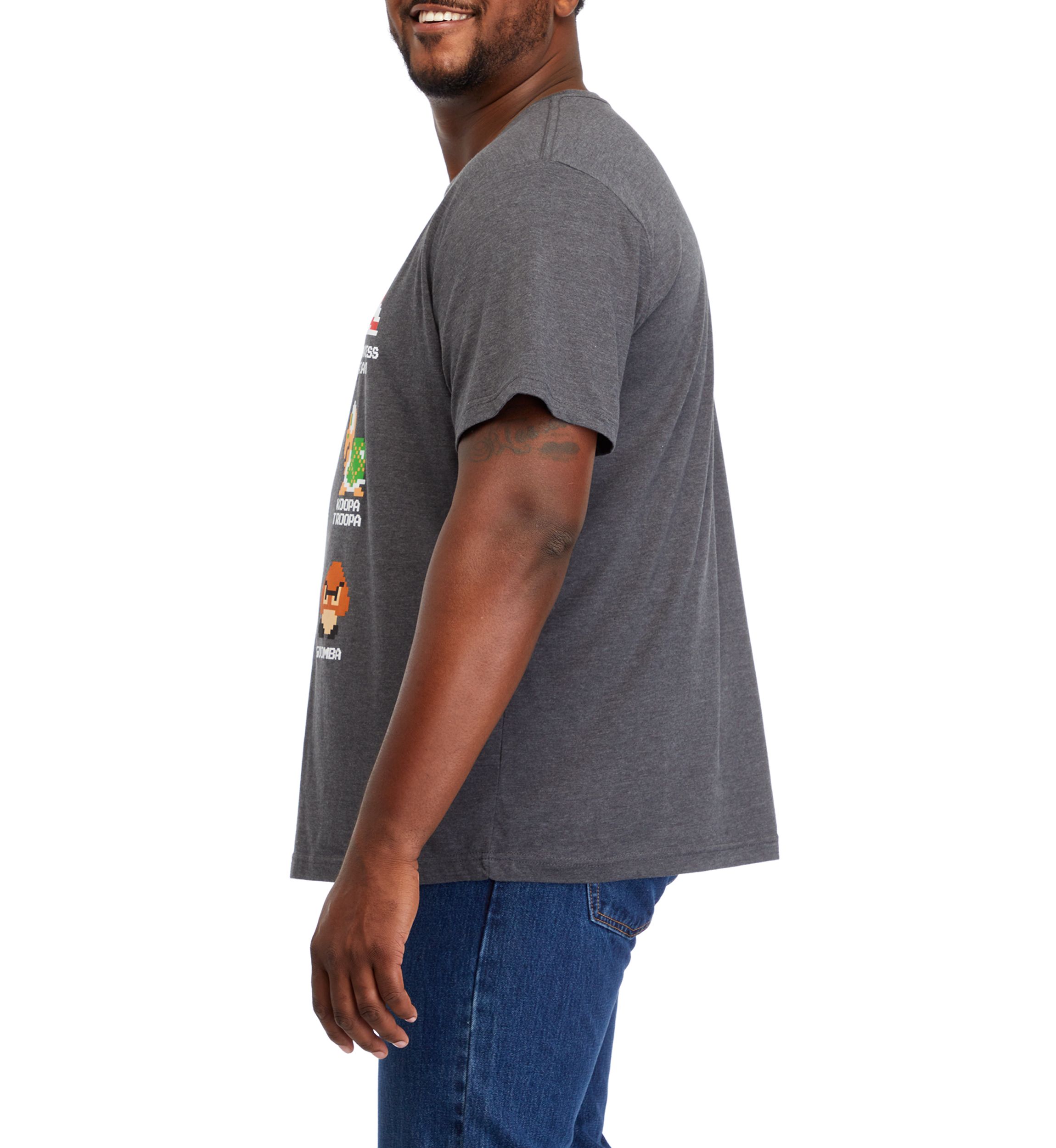 Big & Tall Short Sleeve Super Mario Bros Group Icons Graphic T-Shirt