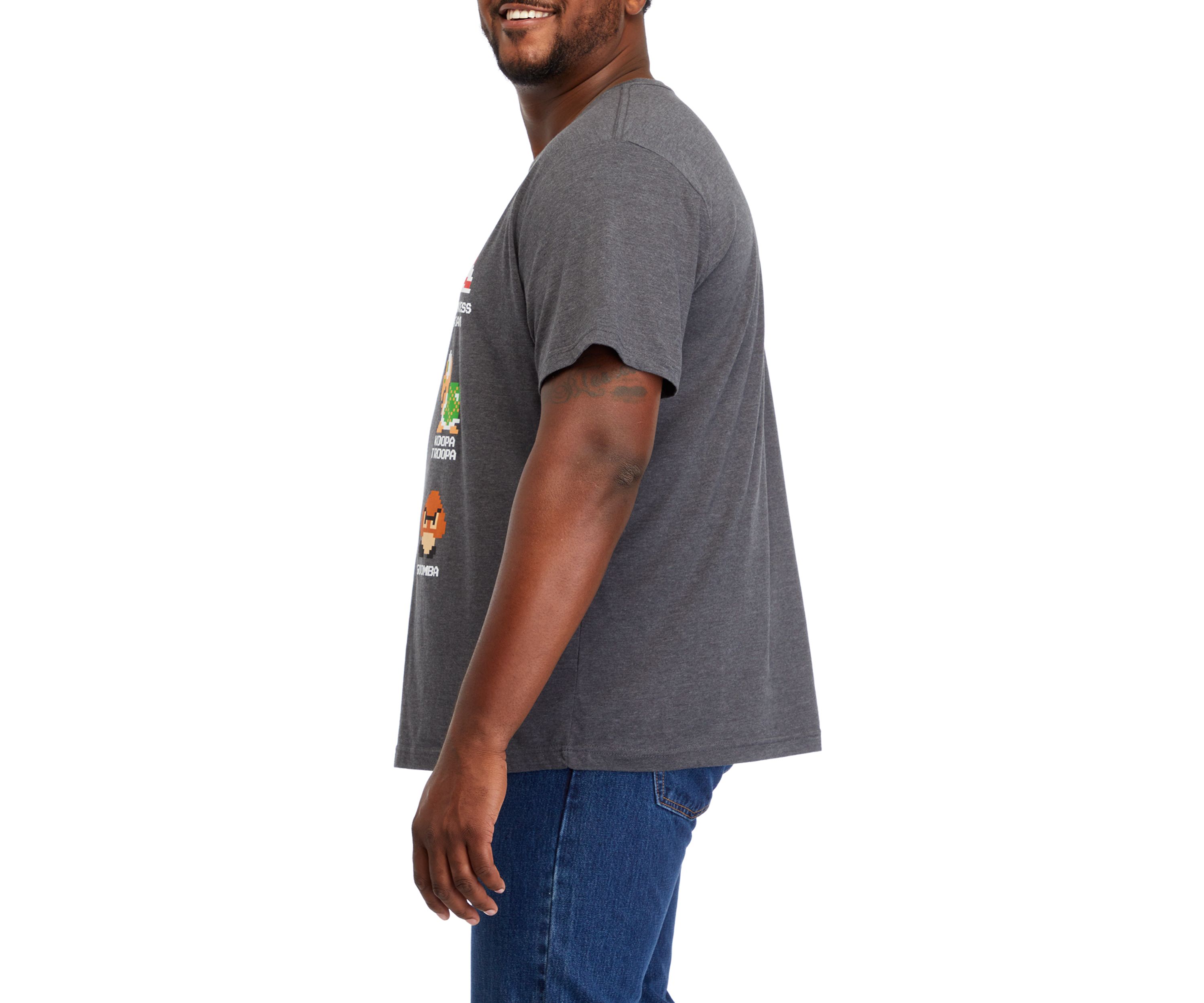 Big & Tall Short Sleeve Super Mario Bros Group Icons Graphic T-Shirt
