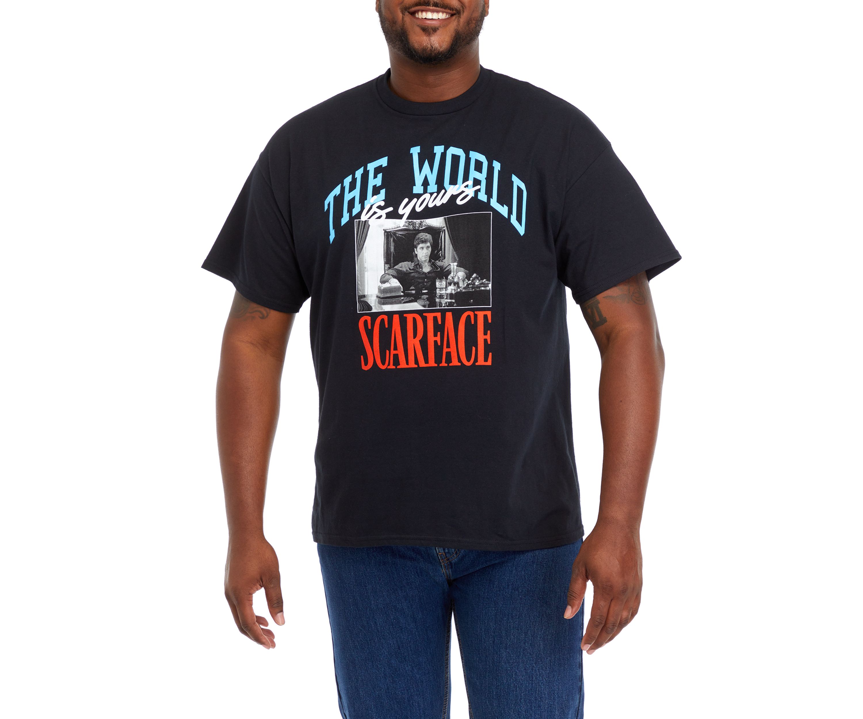 Big & Tall Short Sleeve The World is Yours Scarface Graphic T-Shirt