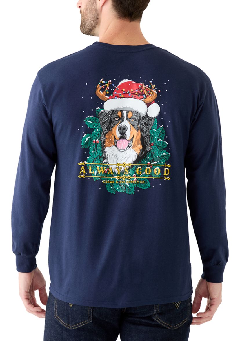 Mens Reindog Long Sleeve Graphic Shirt