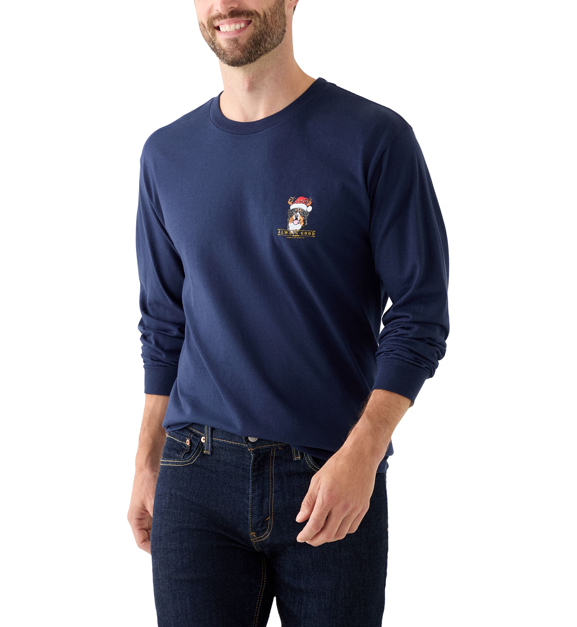 Mens Reindog Long Sleeve Graphic Shirt