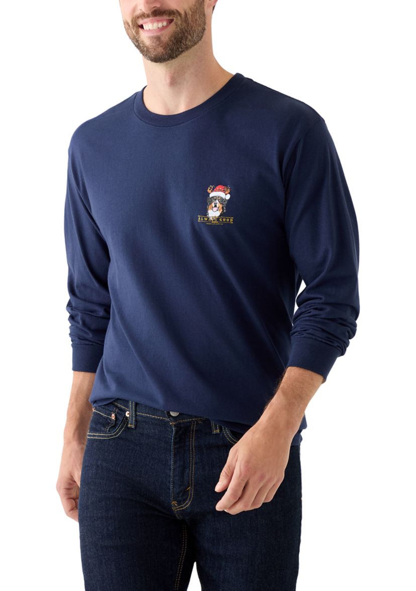 Mens Reindog Long Sleeve Graphic Shirt