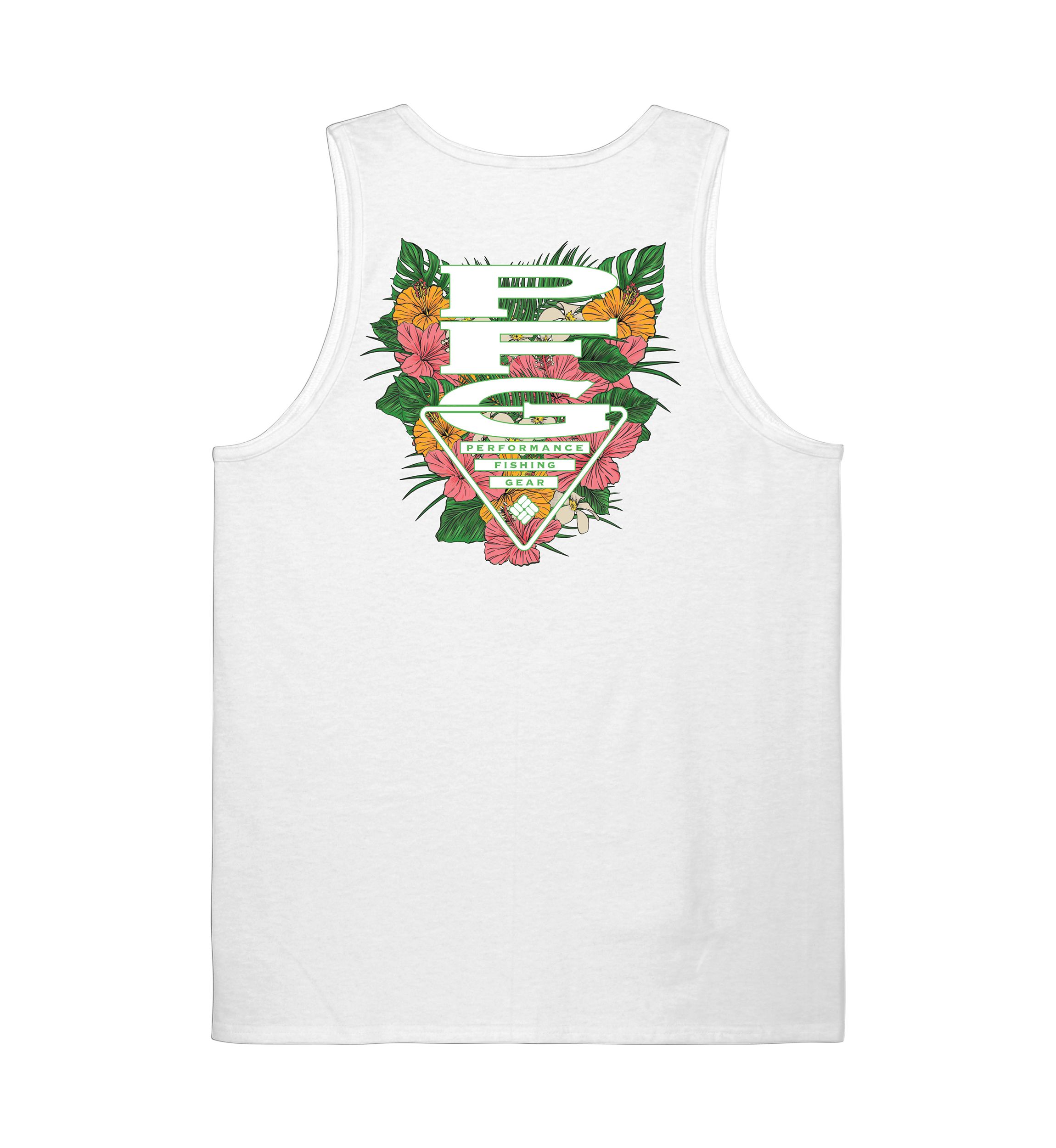  Mens Performance Fishing Gear Floral Graphic Tank Top