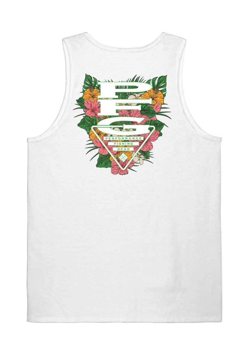  Mens Performance Fishing Gear Floral Graphic Tank Top