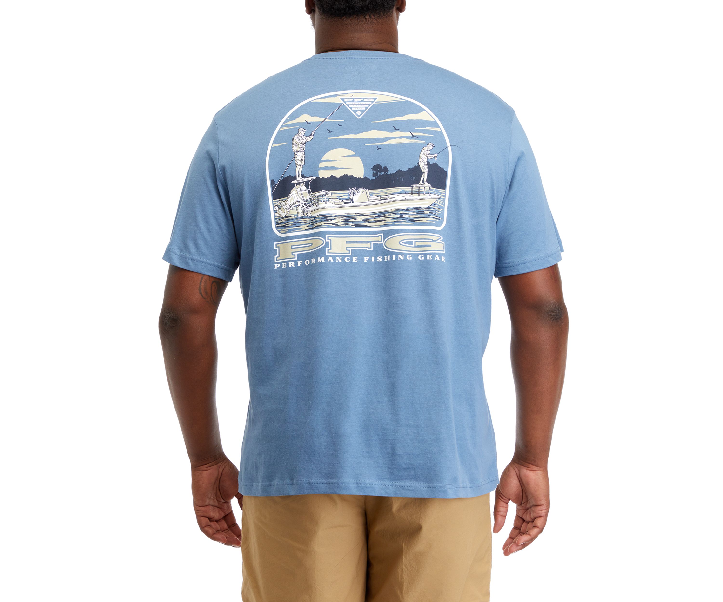 Big & Tall Short Sleeve Forem Flats Boat Graphic T-Shirt