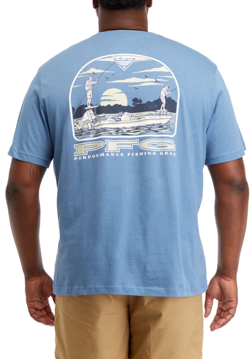 Big & Tall Short Sleeve Forem Flats Boat Graphic T-Shirt