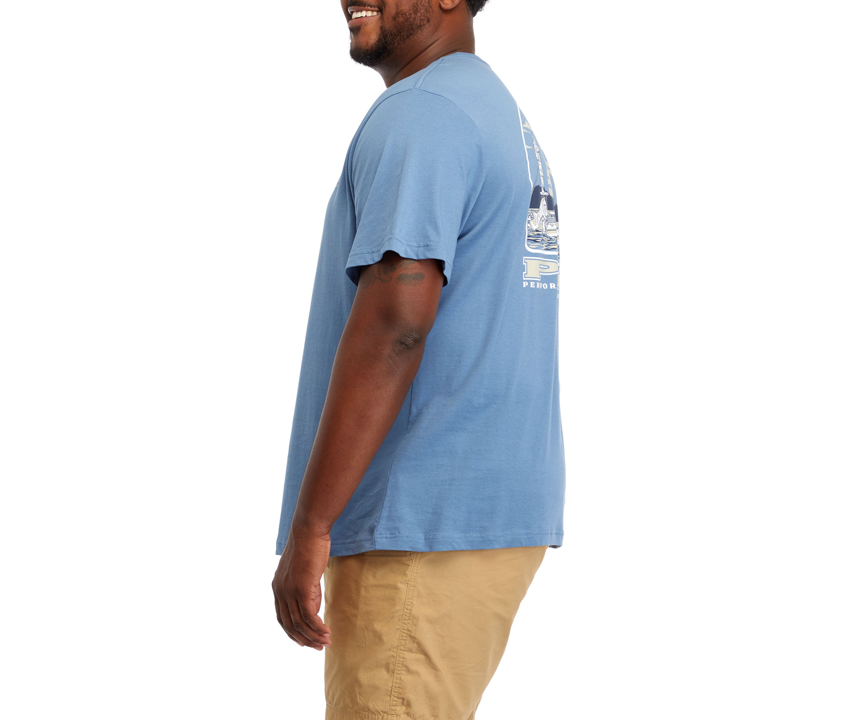 Big & Tall Short Sleeve Forem Flats Boat Graphic T-Shirt