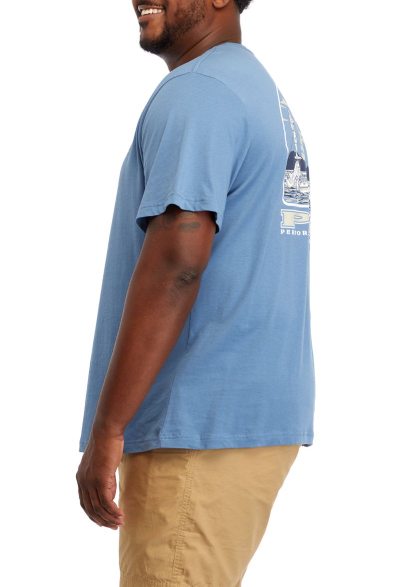 Big & Tall Short Sleeve Forem Flats Boat Graphic T-Shirt