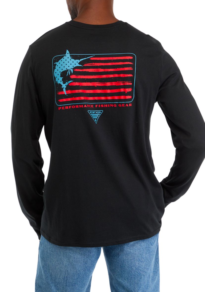Long Sleeve Marlin Flag Graphic T-Shirt 