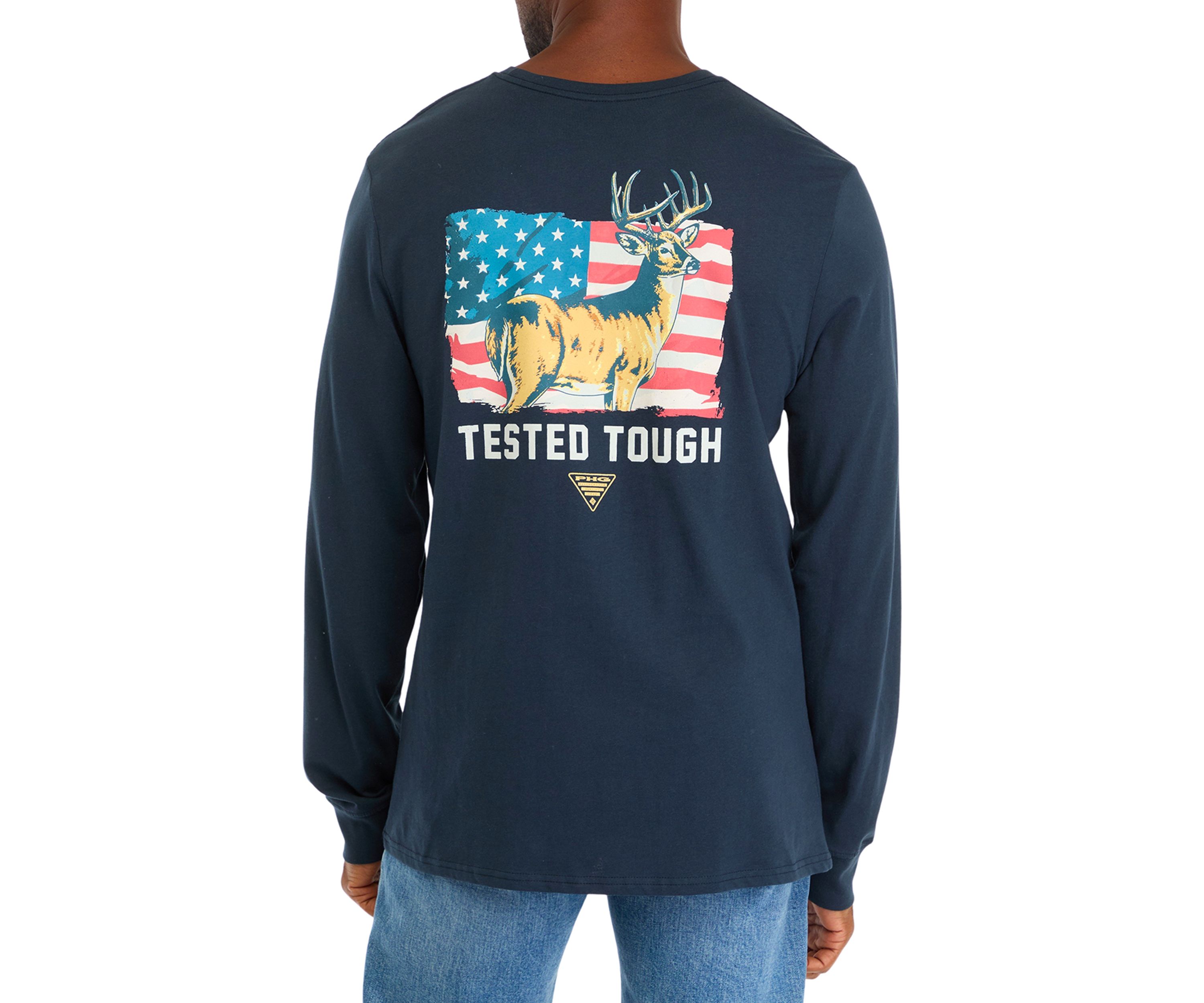 Long Sleeve Americana Deer Graphic T-Shirt 