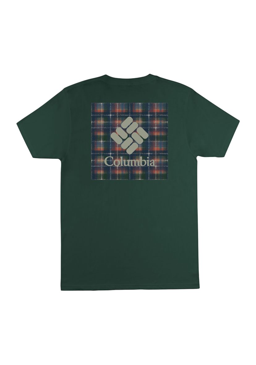 Short Sleeve Plaid Logo Graphic T-Shirt 