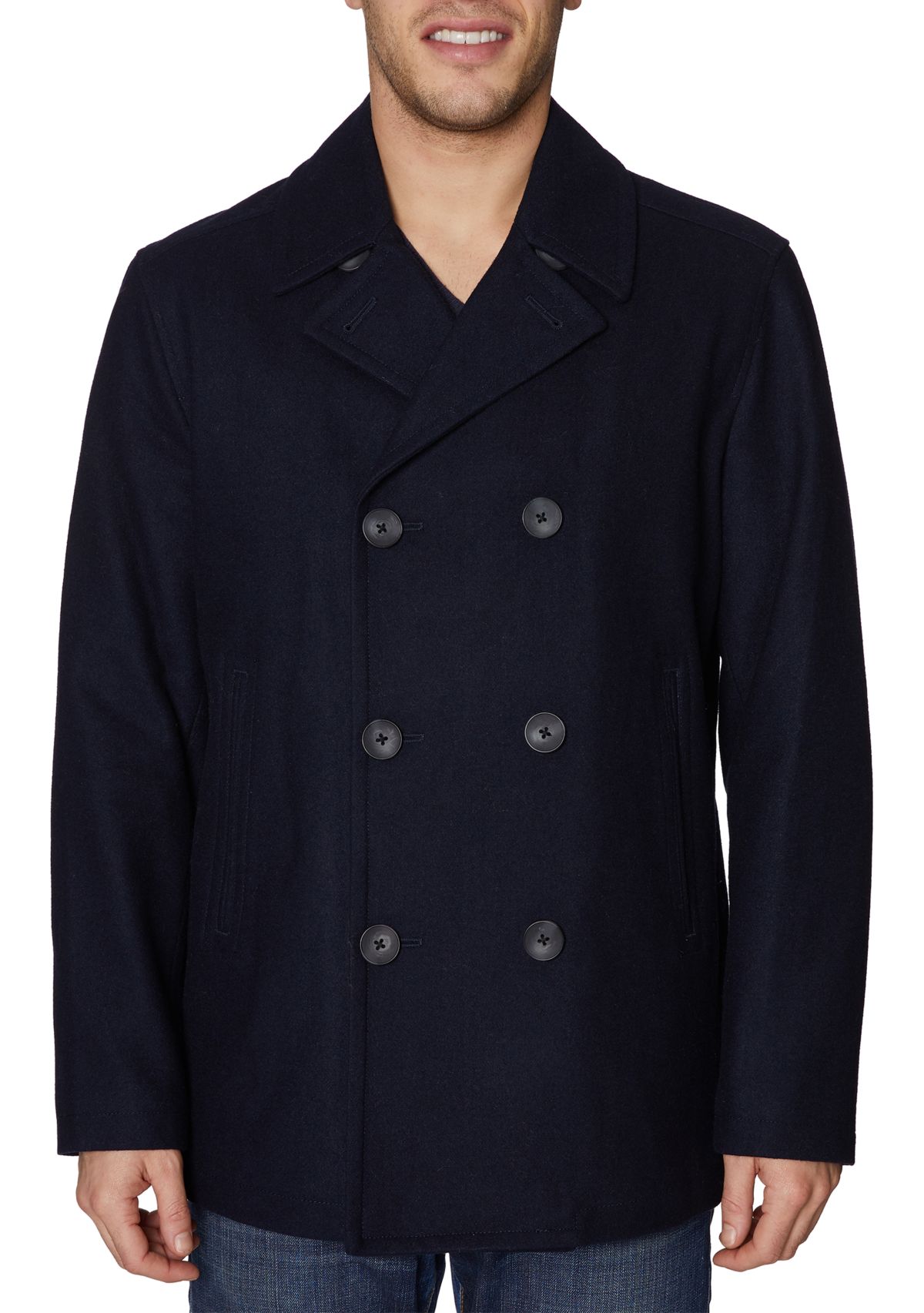 Button Front Peacoat 