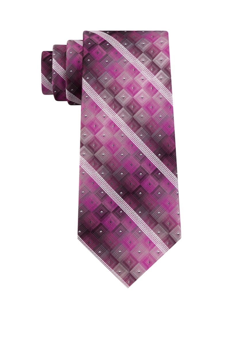 Aaron Stripe Geometric Print Tie