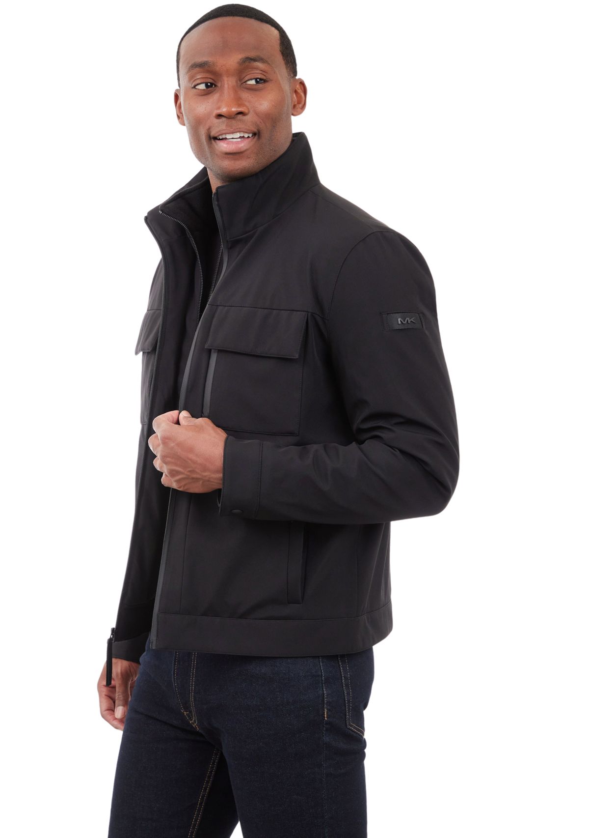 Mens Soft Shell Hipster Jacket with Attached Bib