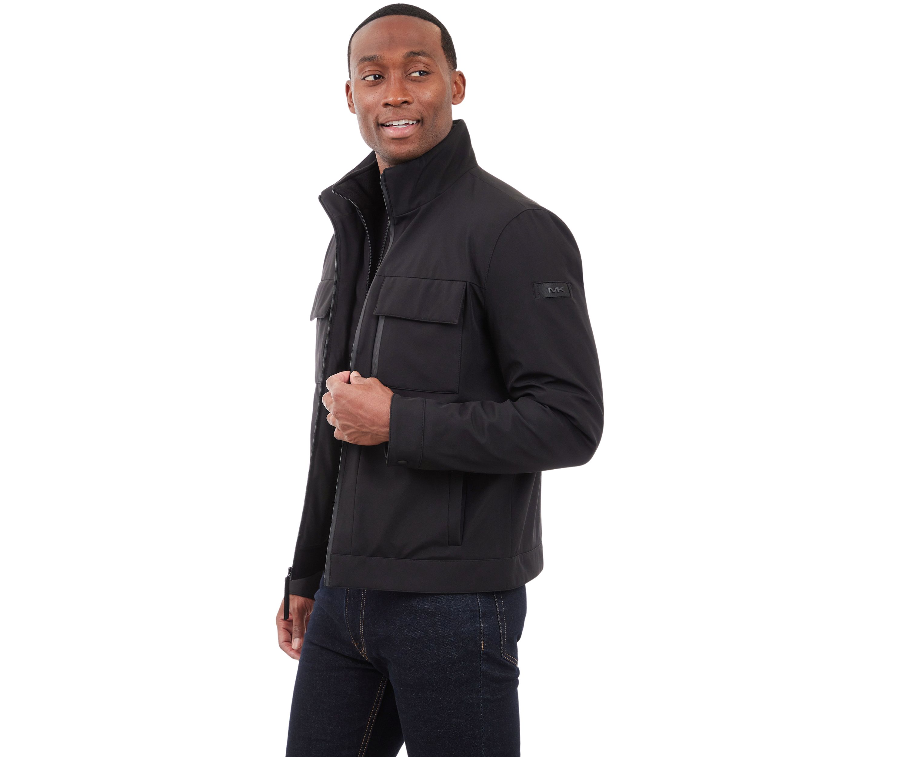 Mens Soft Shell Hipster Jacket with Attached Bib