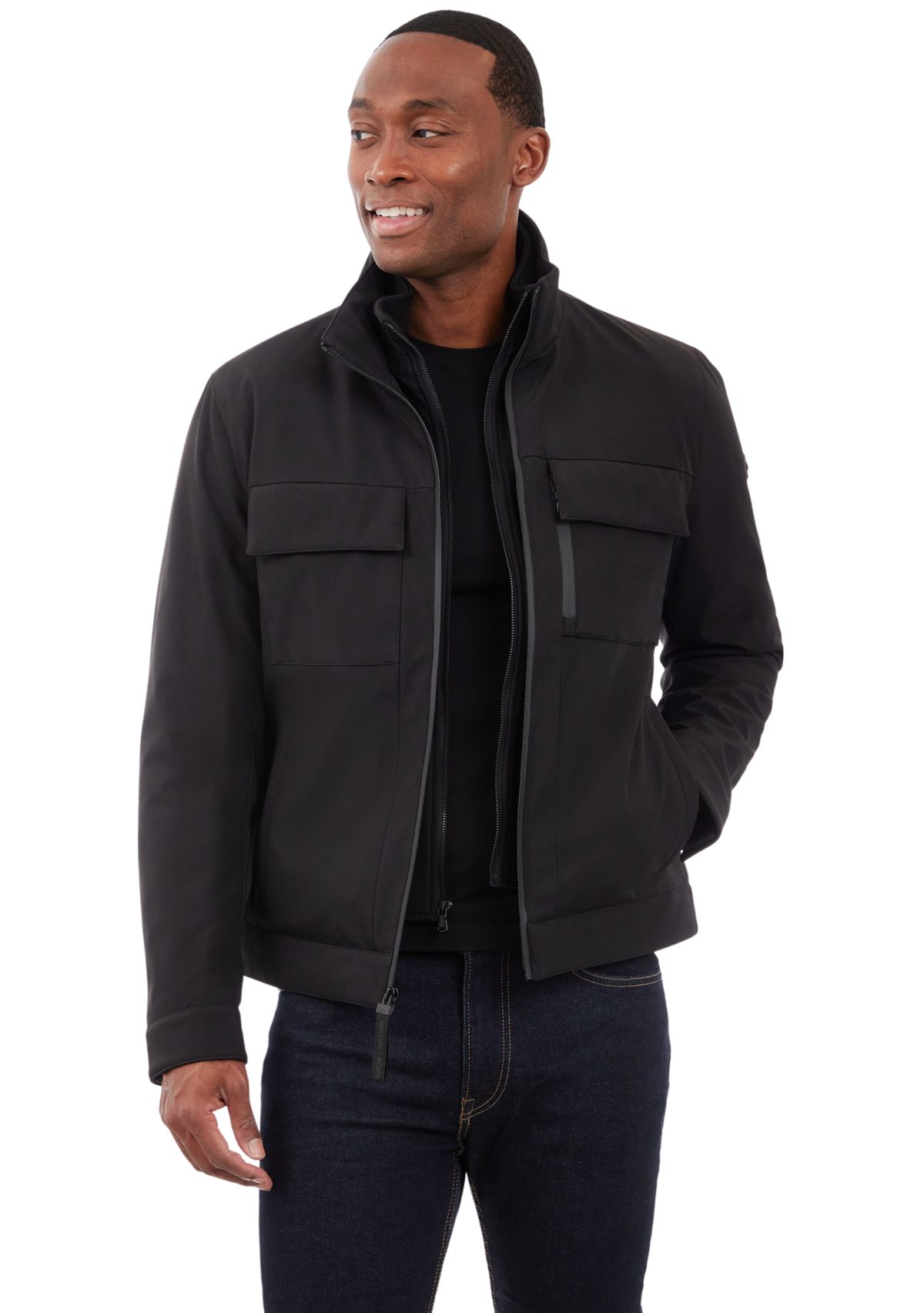 Mens Soft Shell Hipster Jacket with Attached Bib