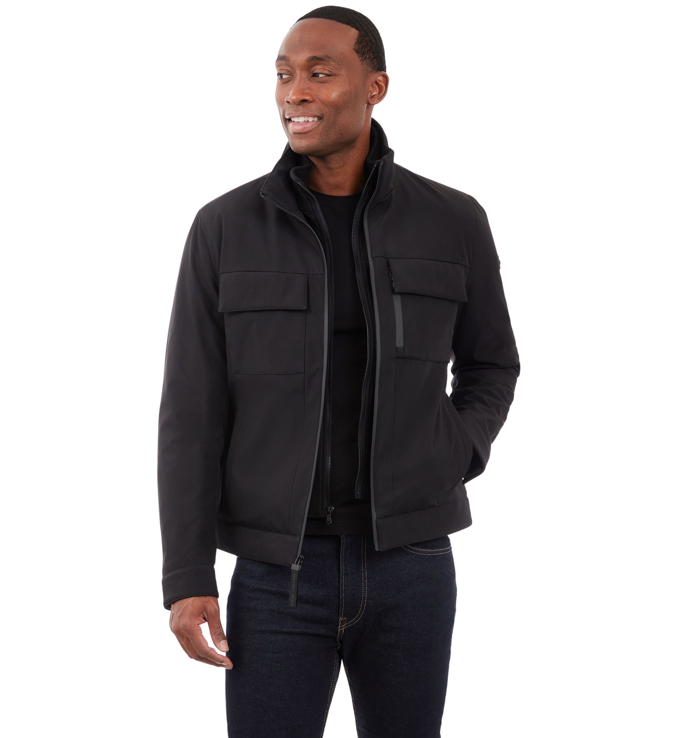Mens Soft Shell Hipster Jacket with Attached Bib