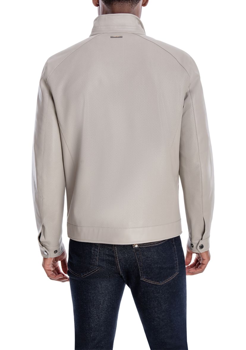 Mens Perforated Front Bomber Jacket