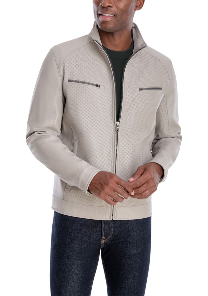 Mens Perforated Front Bomber Jacket