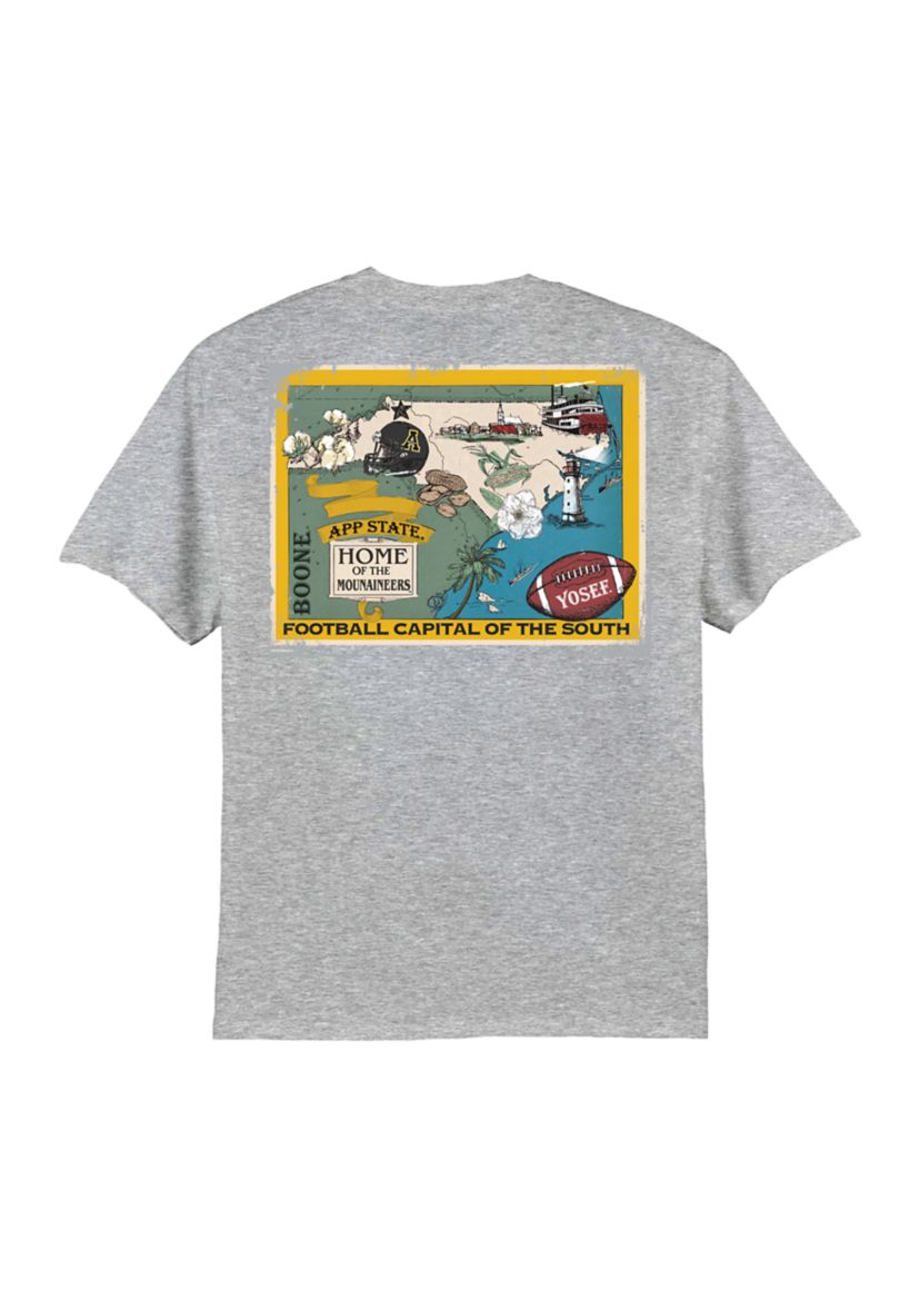 NCAA Appalachian State Mountaineers Vintage Map Graphic T-Shirt