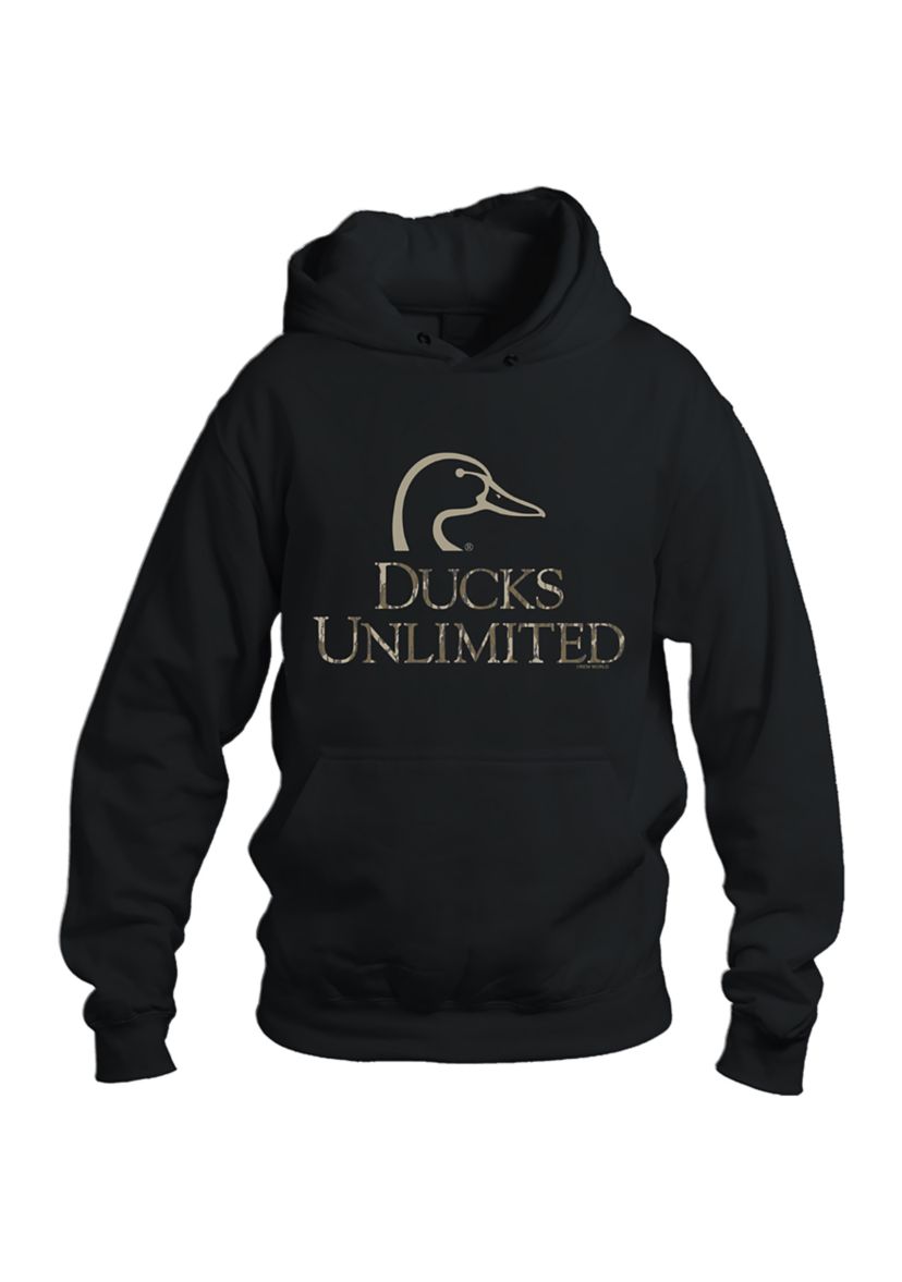 Mens Ducks Unlimited Camo Logo Graphic Hoodie