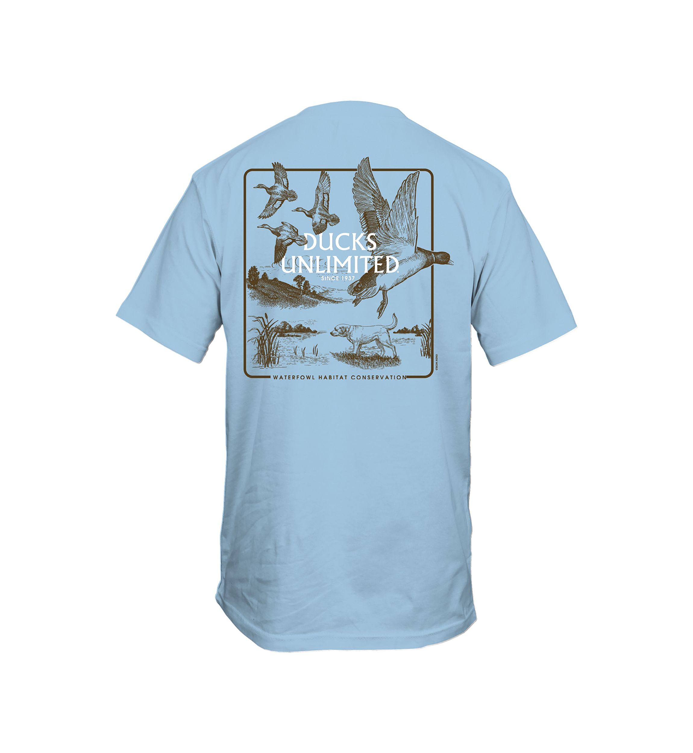 Mens Short Sleeve Ducks Unlimited Etched Collage Graphic T-Shirt