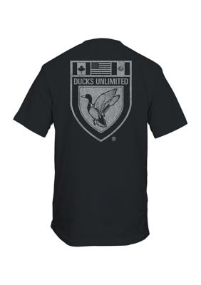 Ducks Unlimited Men's Short Sleeve Distressed Crest Graphic T-Shirt