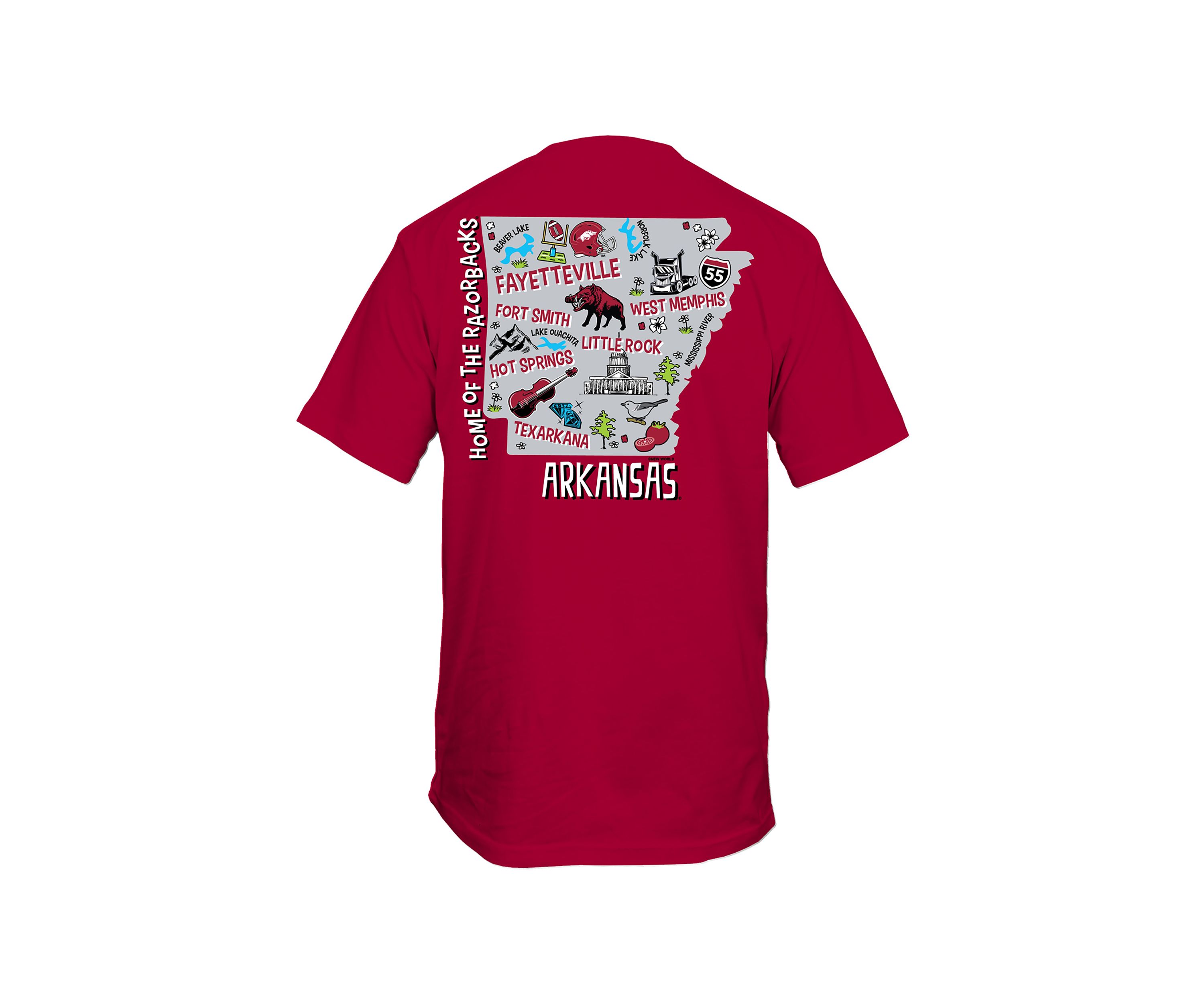 NCAA Arkansas Razorbacks Cartoon State Graphic T-Shirt