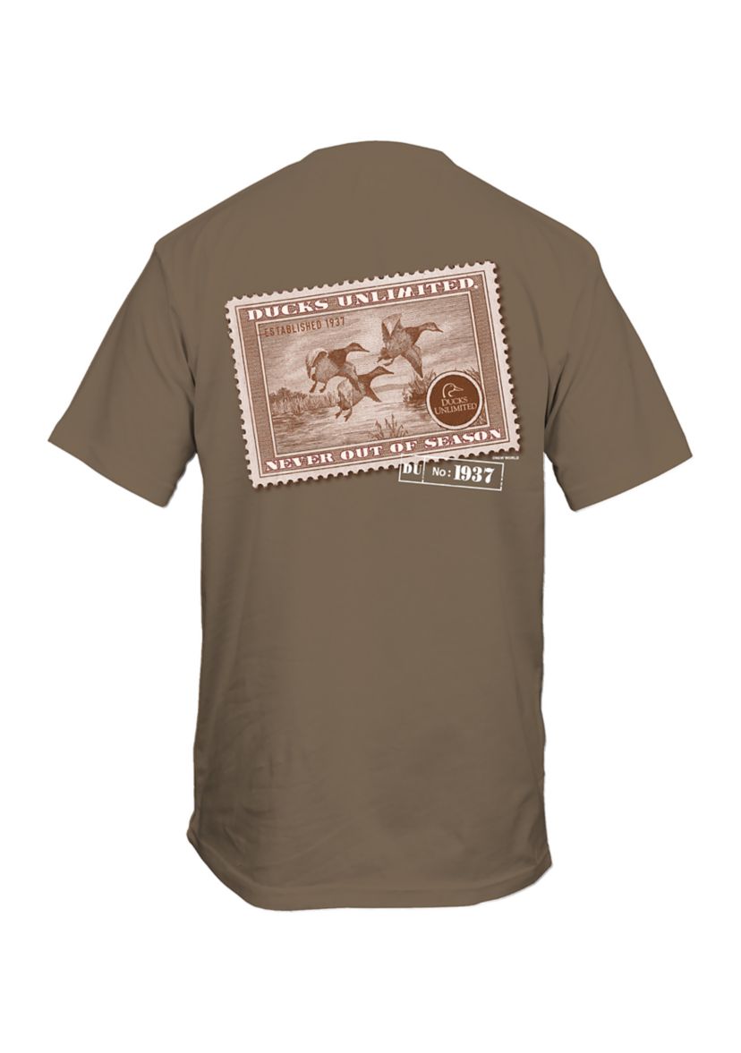 Mens Flying Stamp Short Sleeve Graphic T-Shirt