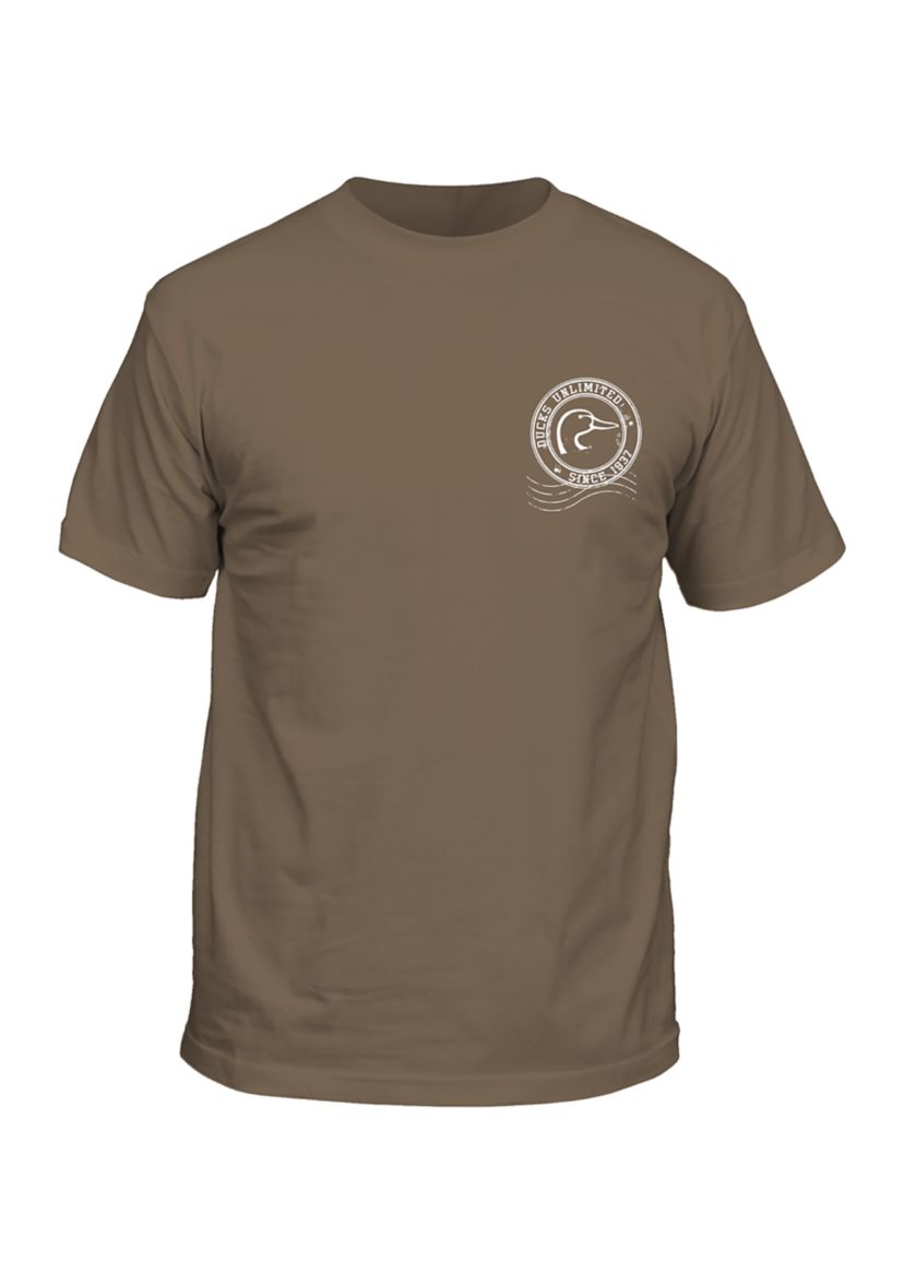 Mens Flying Stamp Short Sleeve Graphic T-Shirt